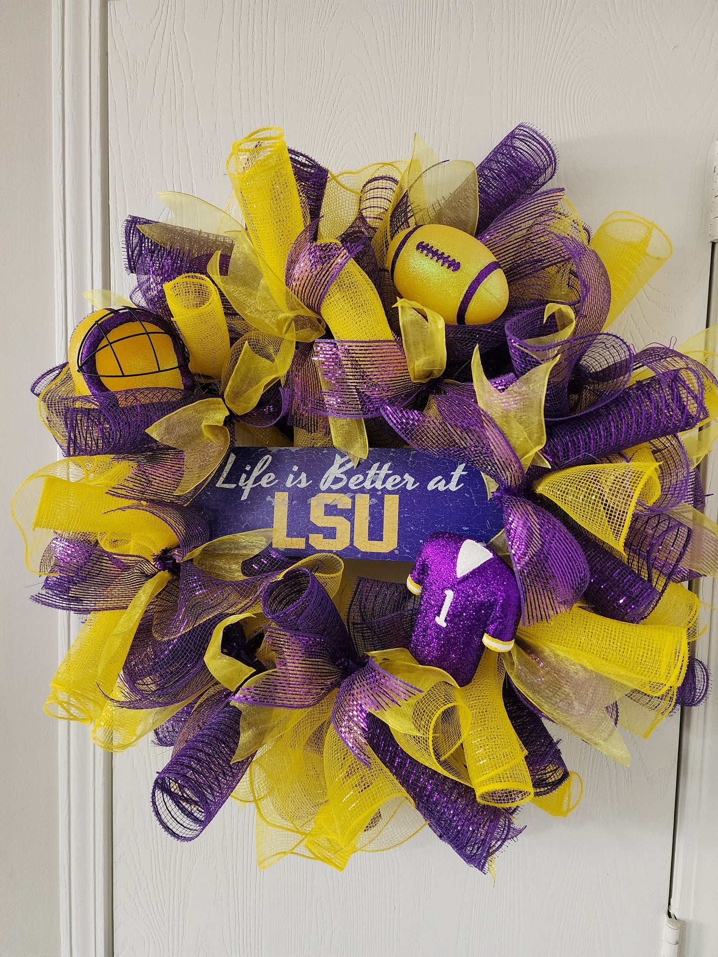 LSU Deco Mesh Wreath