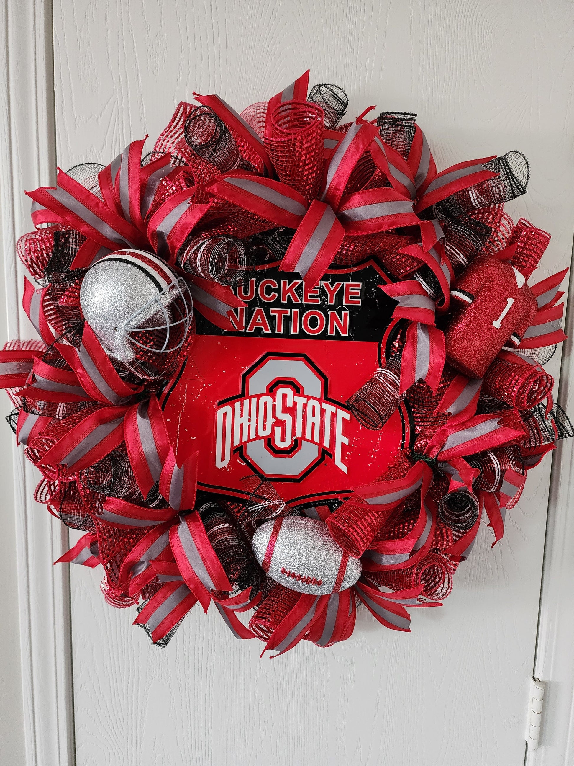 Ohio State Deco Mesh Wreath