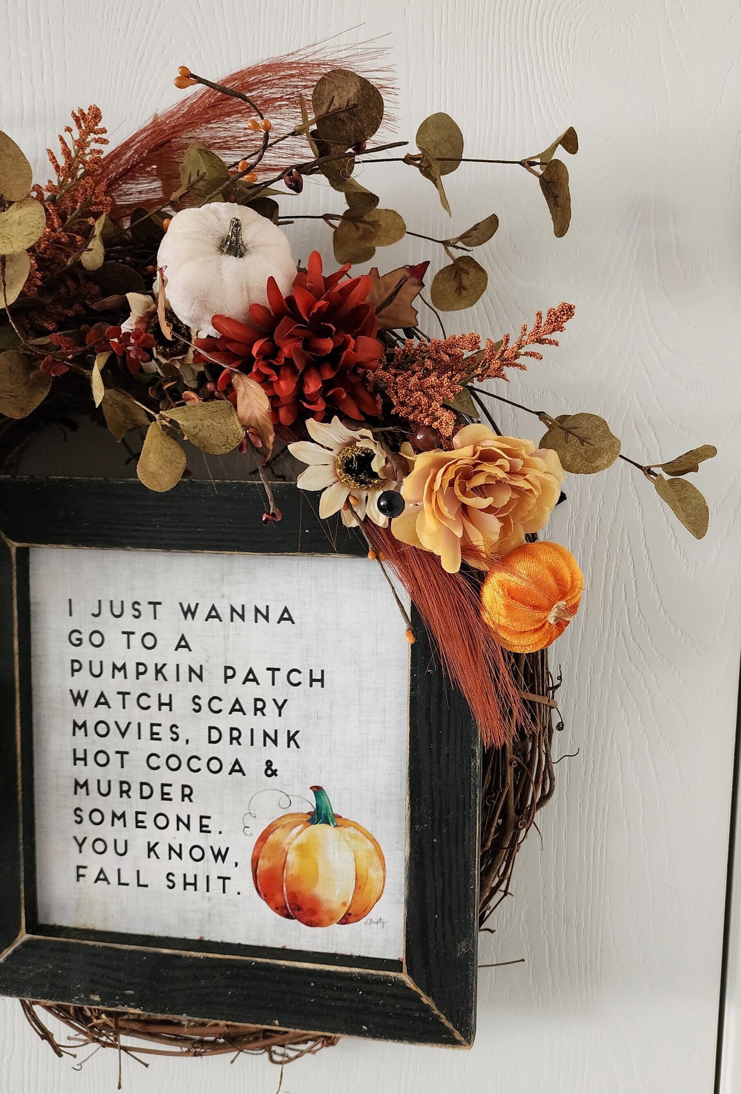 Fun Halloween/Fall Feeling Grapevine Wreath