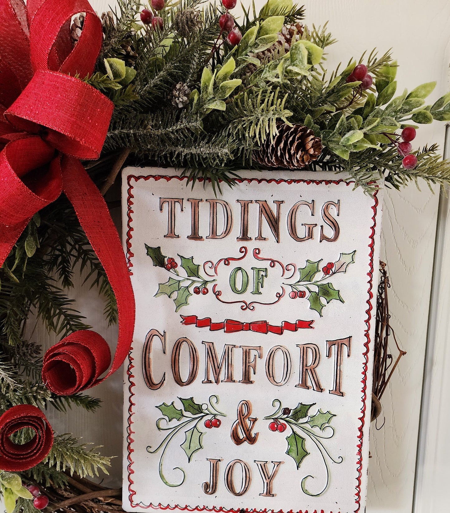 Tidings Comfort and Joy Christmas Wreath