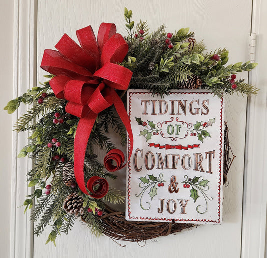 Tidings Comfort and Joy Christmas Wreath