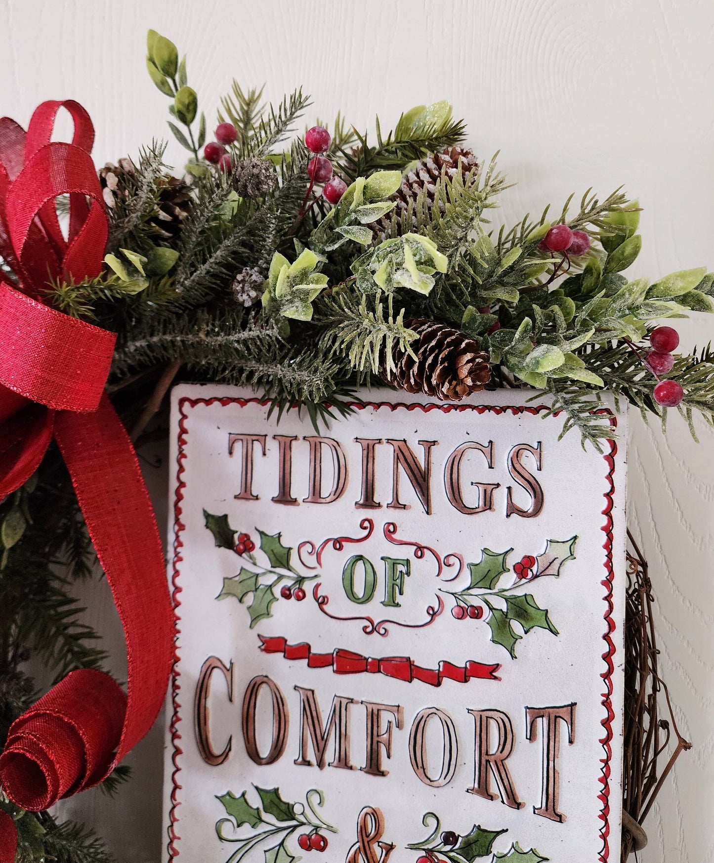 Tidings Comfort and Joy Christmas Wreath