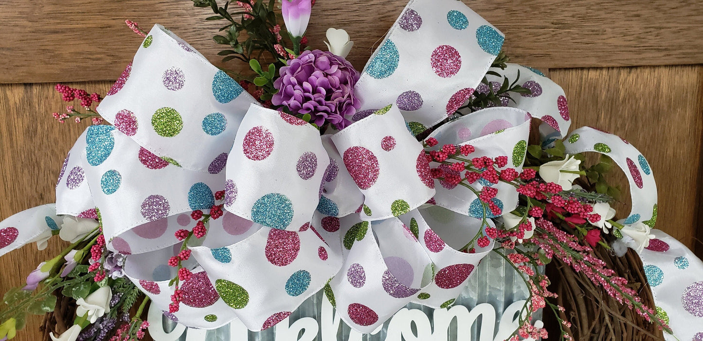 Spring Welcome Grapevine Wreath