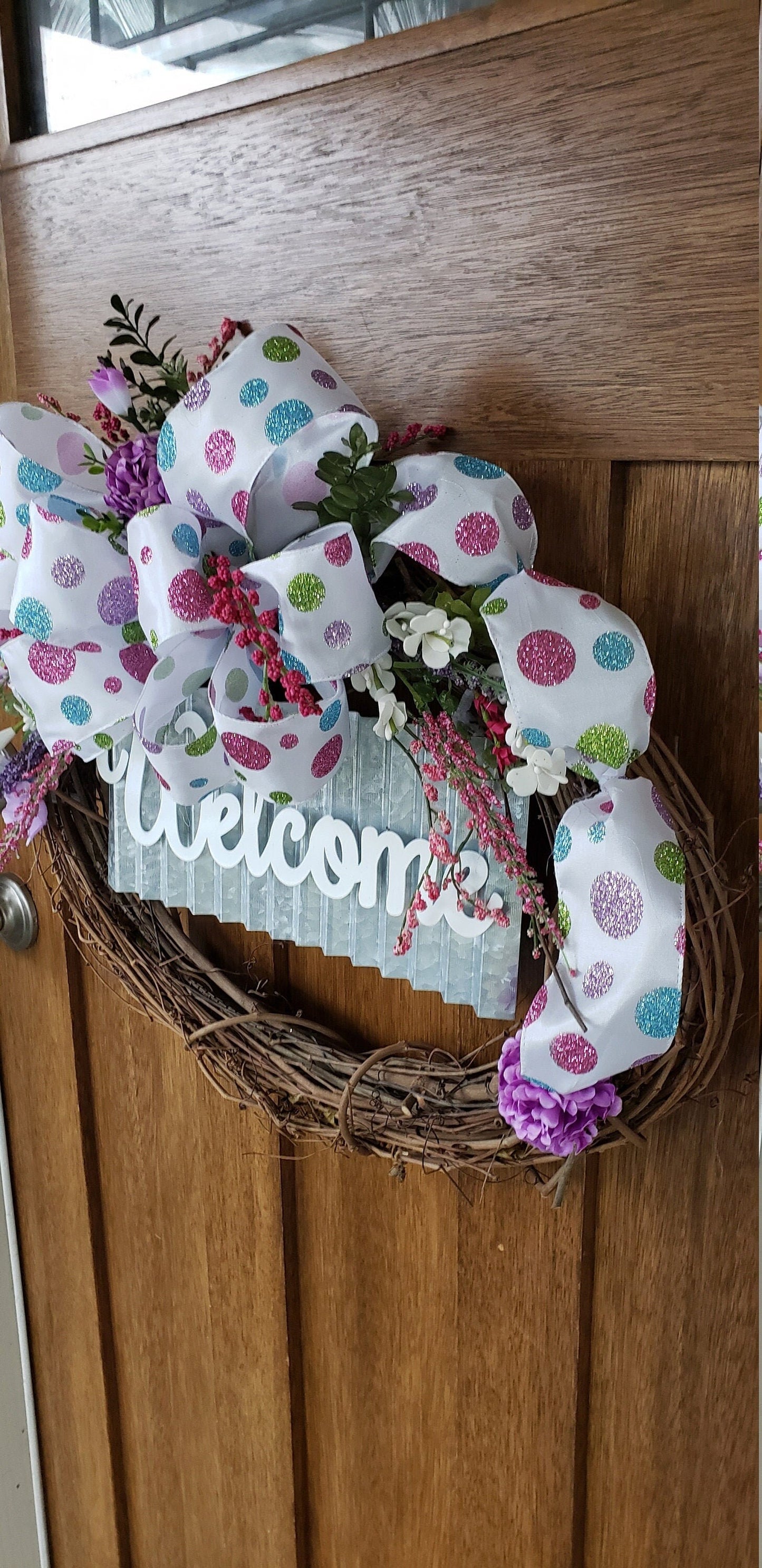 Spring Welcome Grapevine Wreath