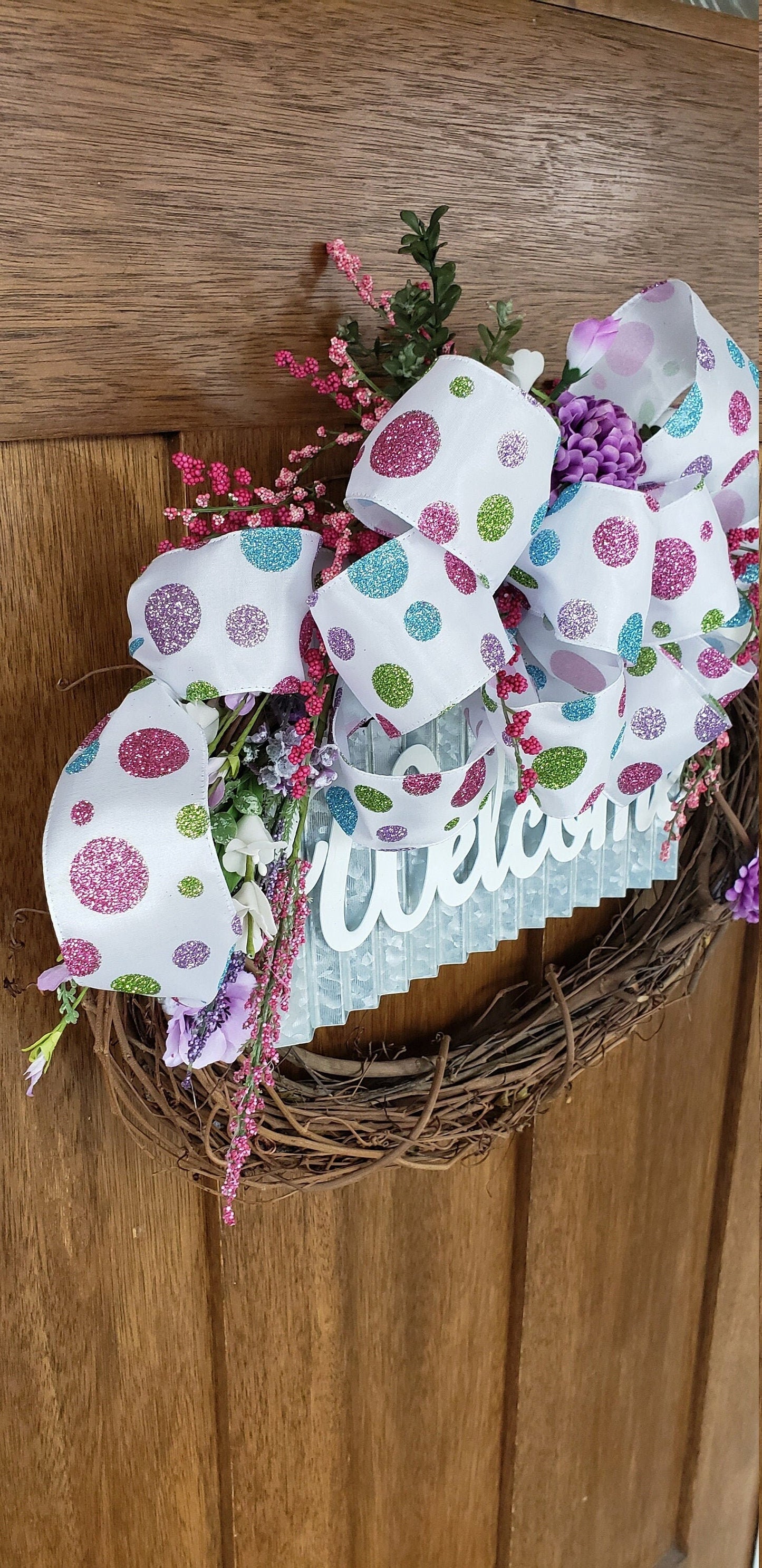 Spring Welcome Grapevine Wreath