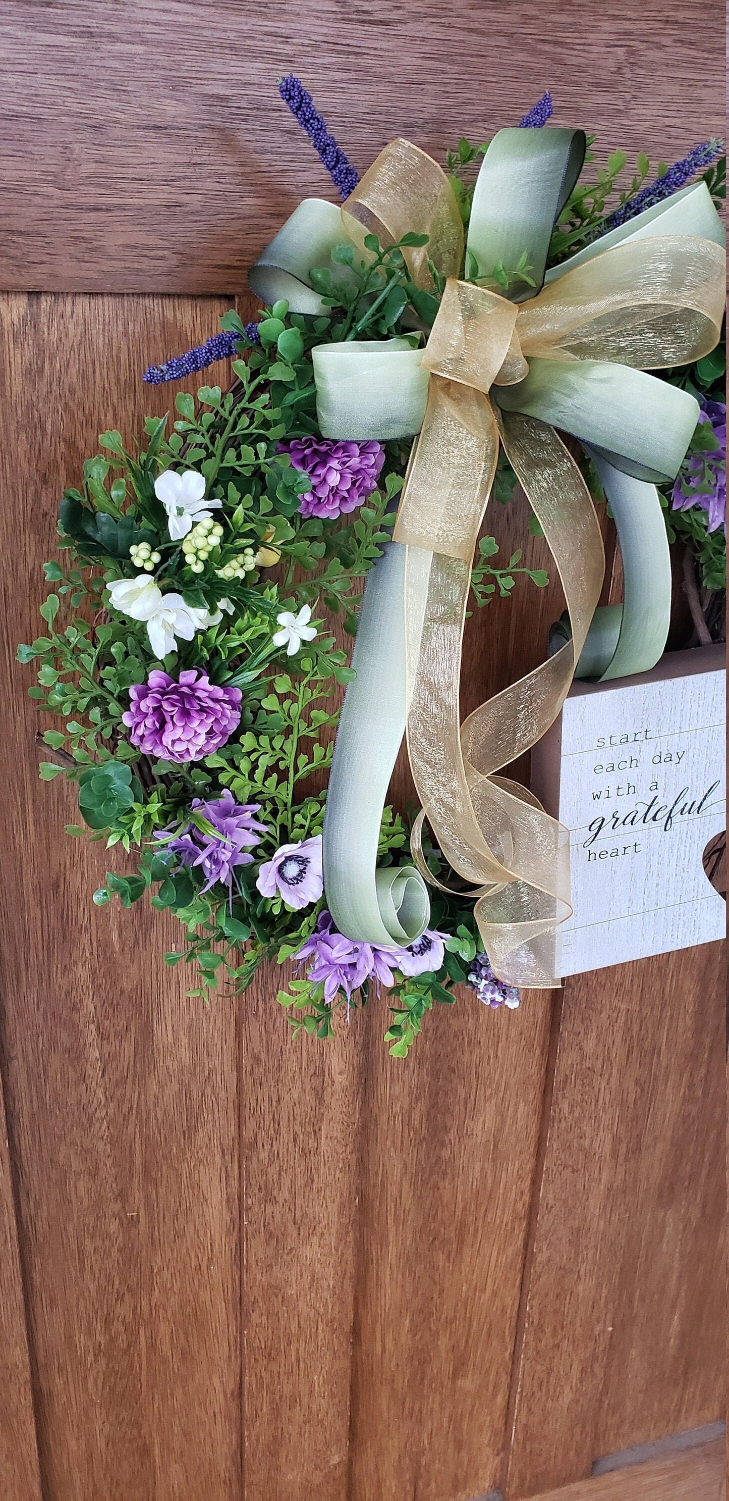 Grateful Heart Wreath | Heartwarming & Inspirational Wreath | Interior/Exterior Wreath