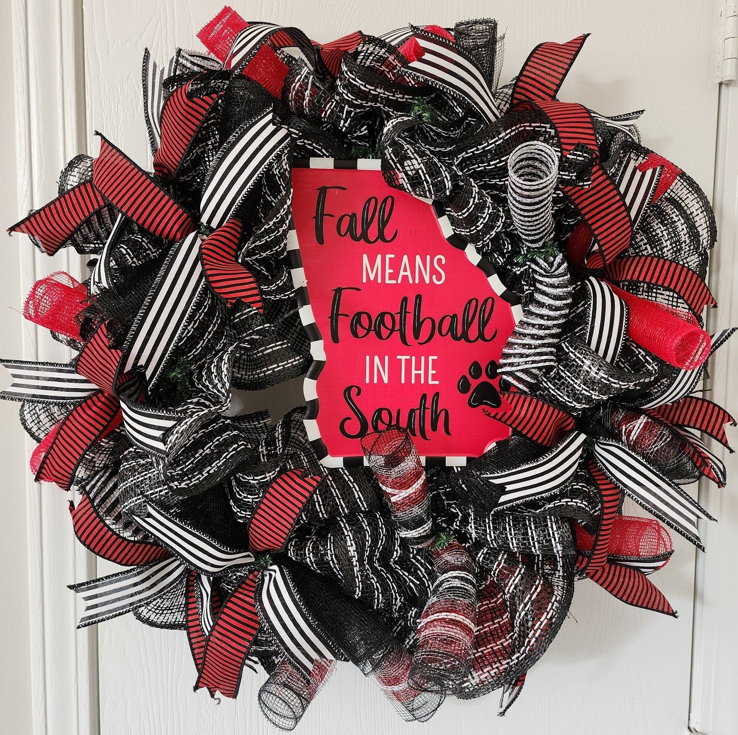 Fall Means Football in the South Mesh Wreath