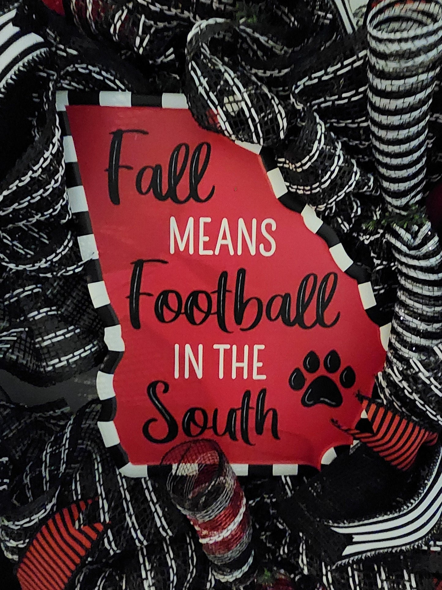 Fall Means Football in the South Mesh Wreath