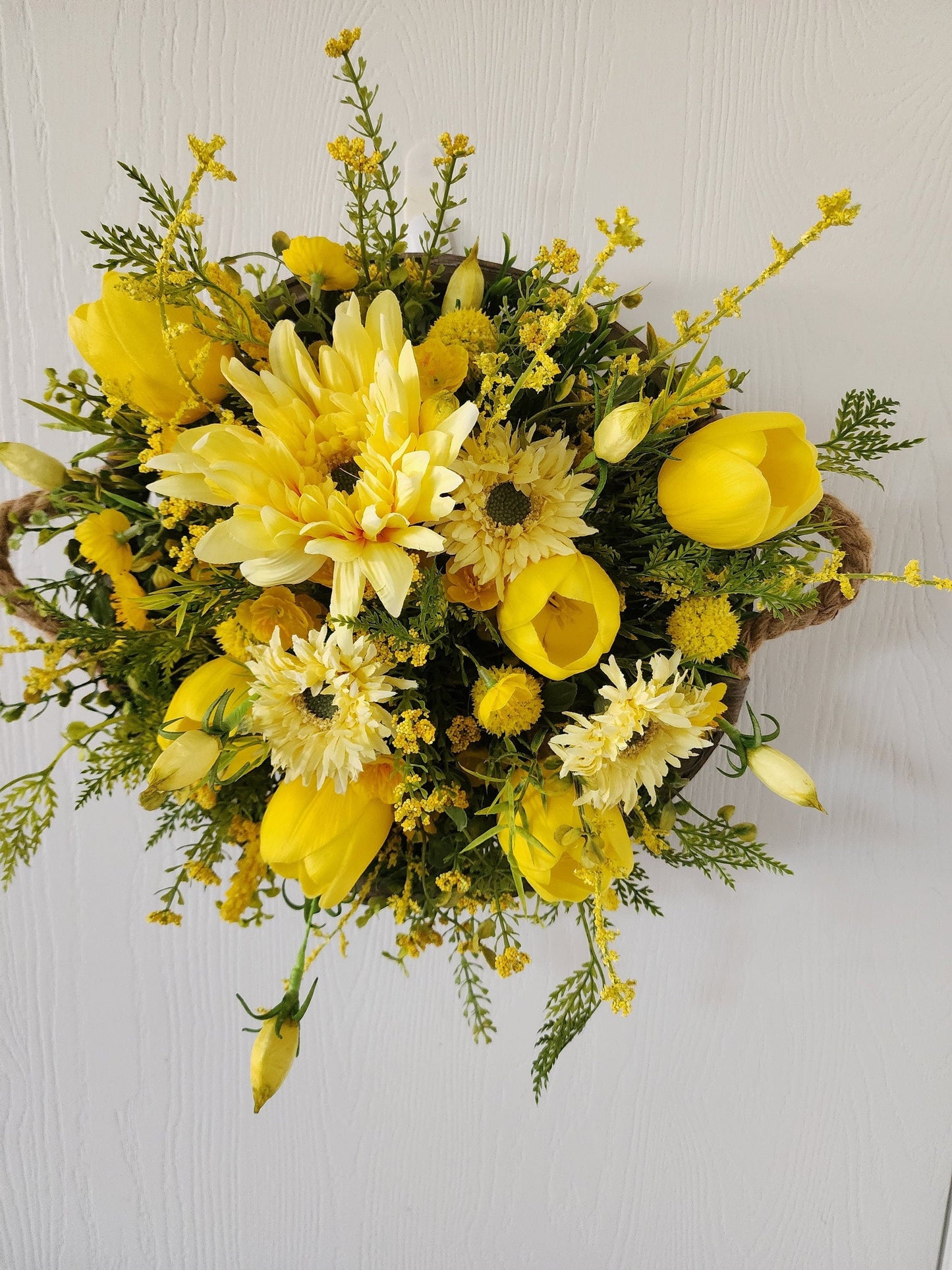 Summery Yellows Tobacco Wall Basket