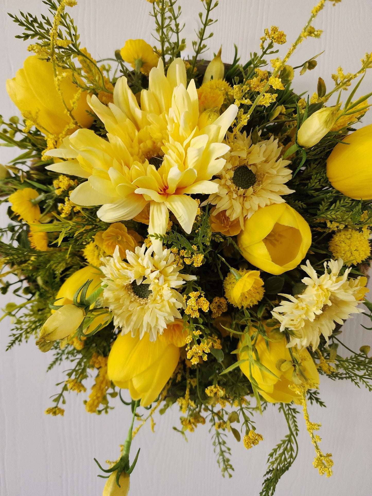 Summery Yellows Tobacco Wall Basket