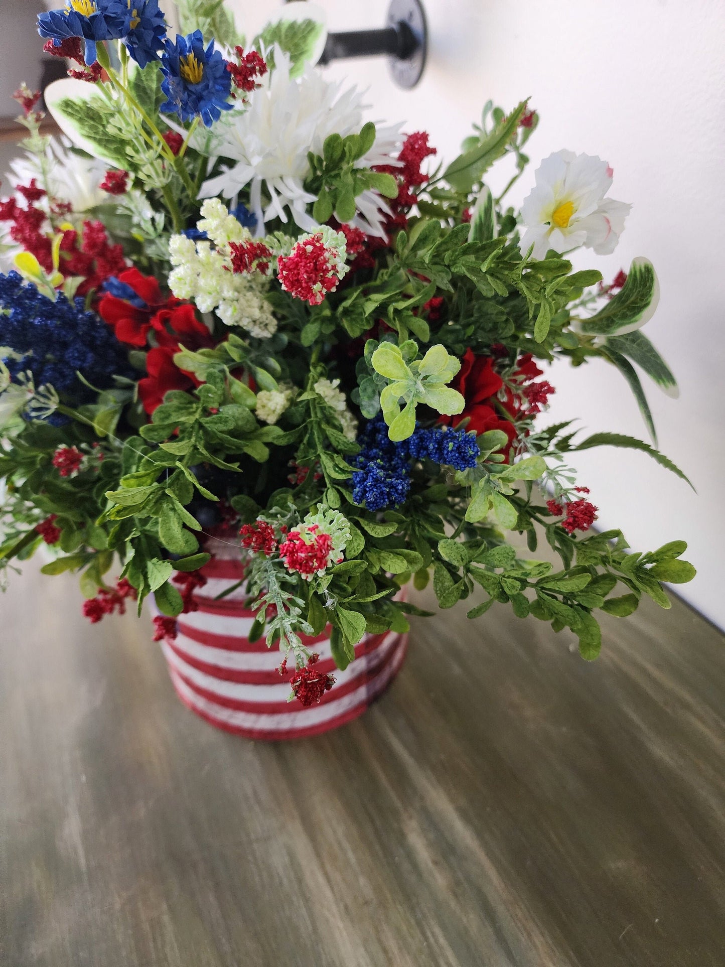 Large American Flag Container Centerpiece