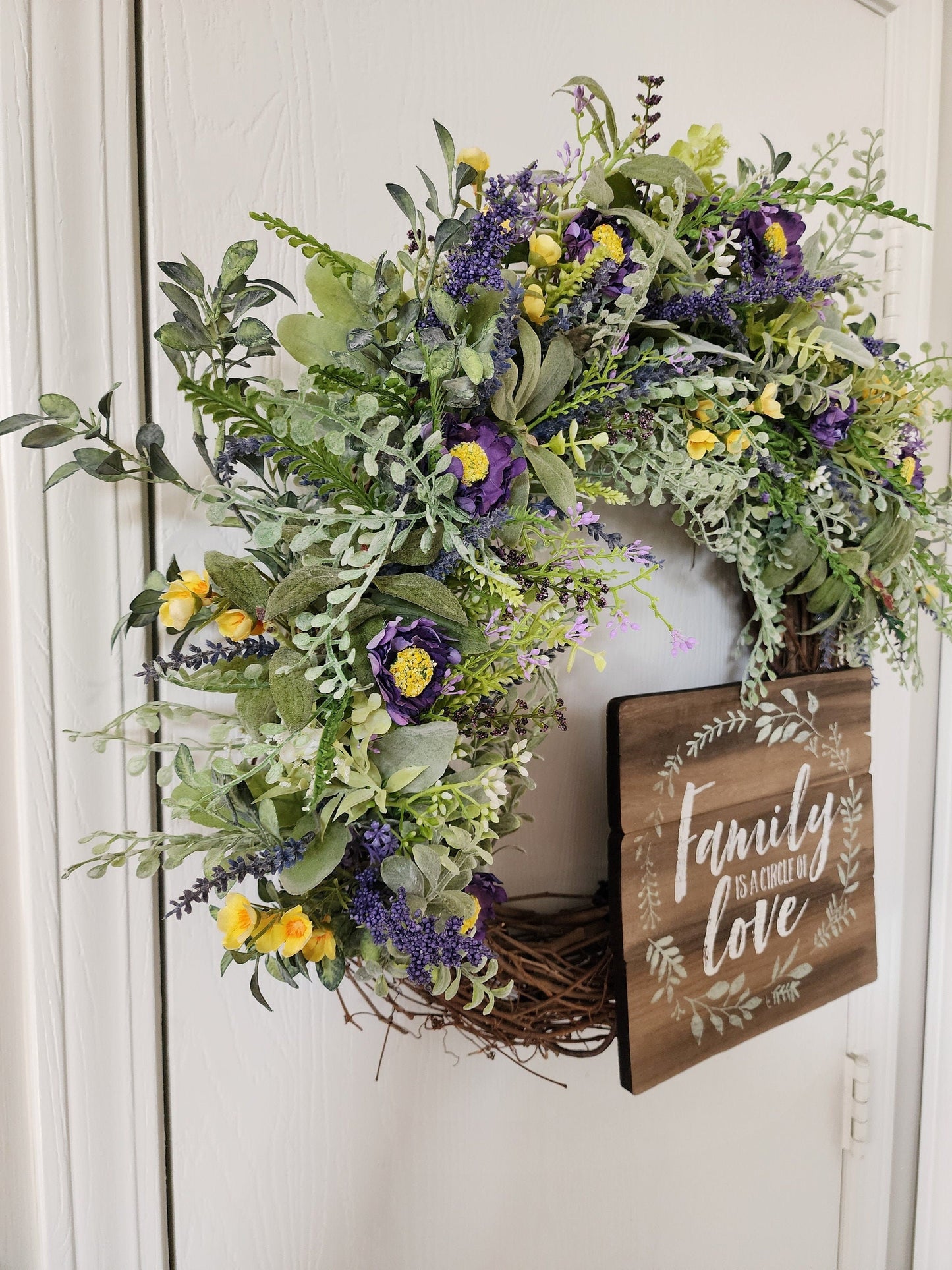 Family is a Circle of Love Grapevine Wreath