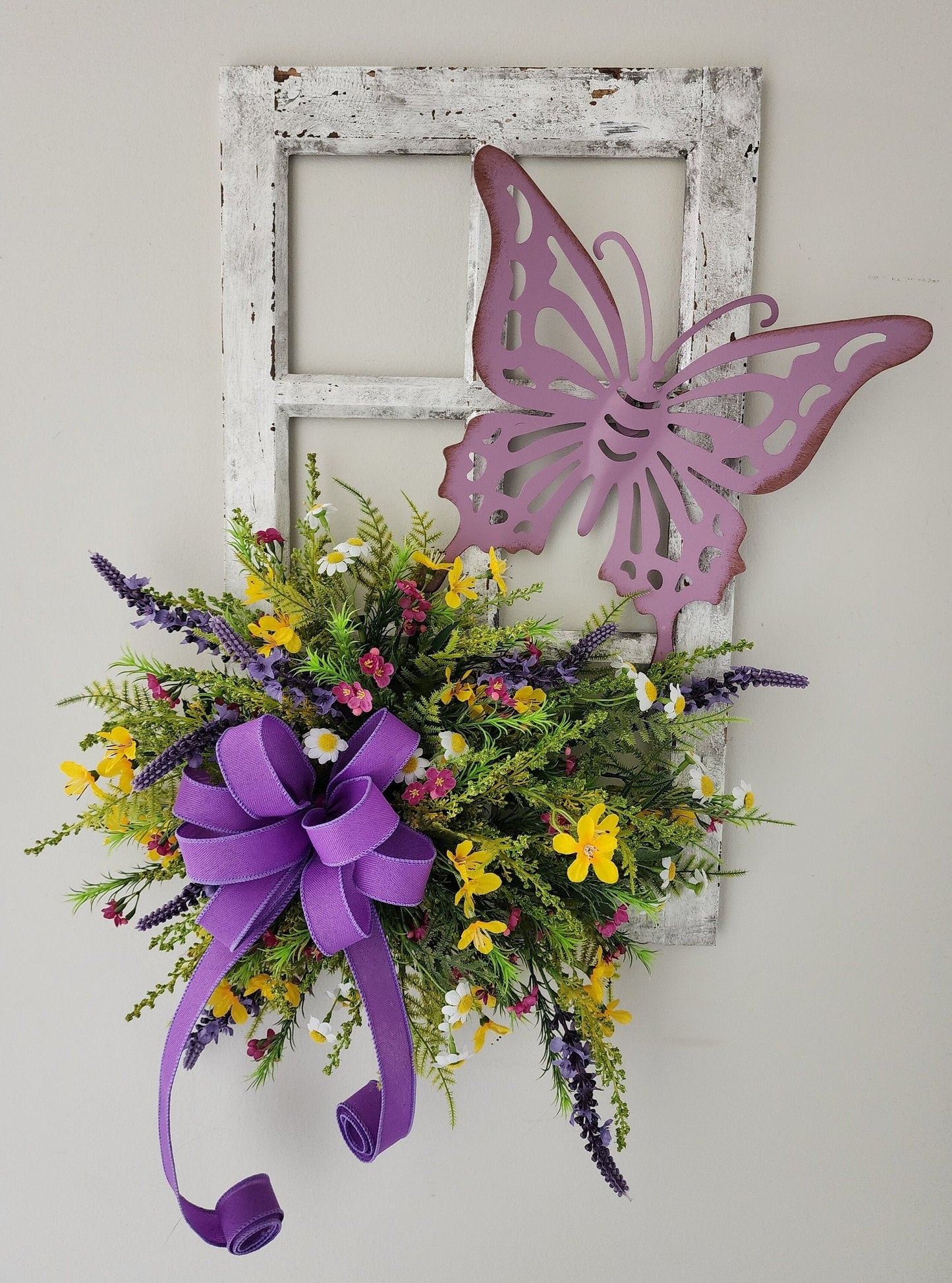 Spring Butterfly Window Frame Hanging