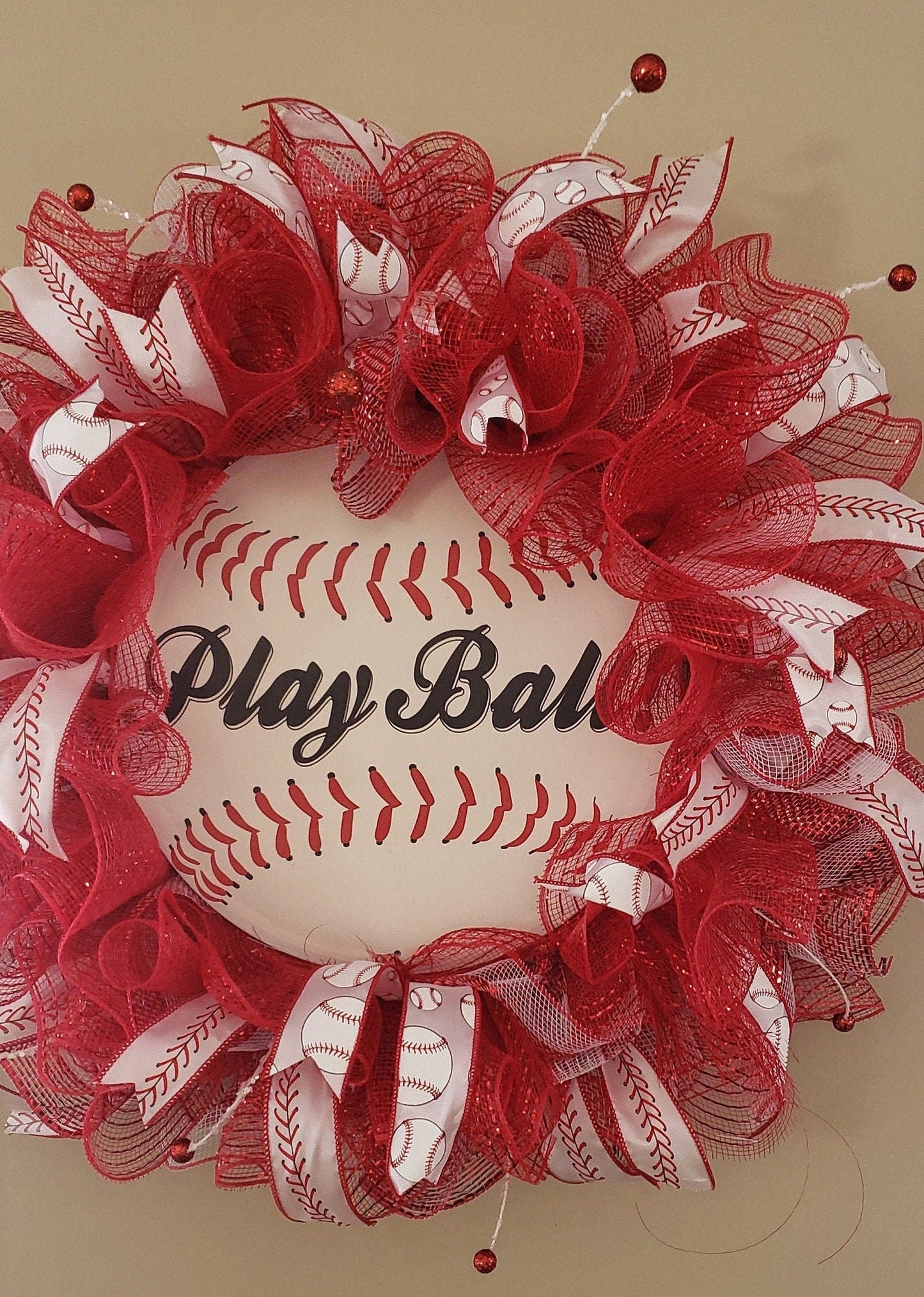 Baseball/Softball Inspired Deco Mesh Wreath