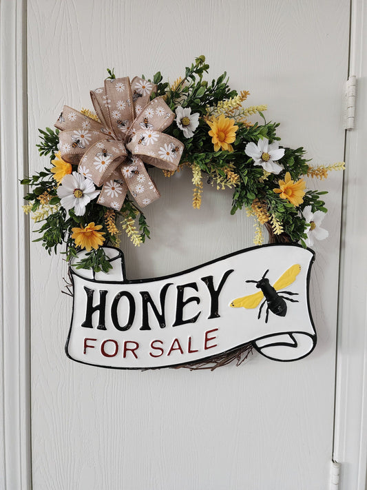 Honey for Sale Grapevine Wreath