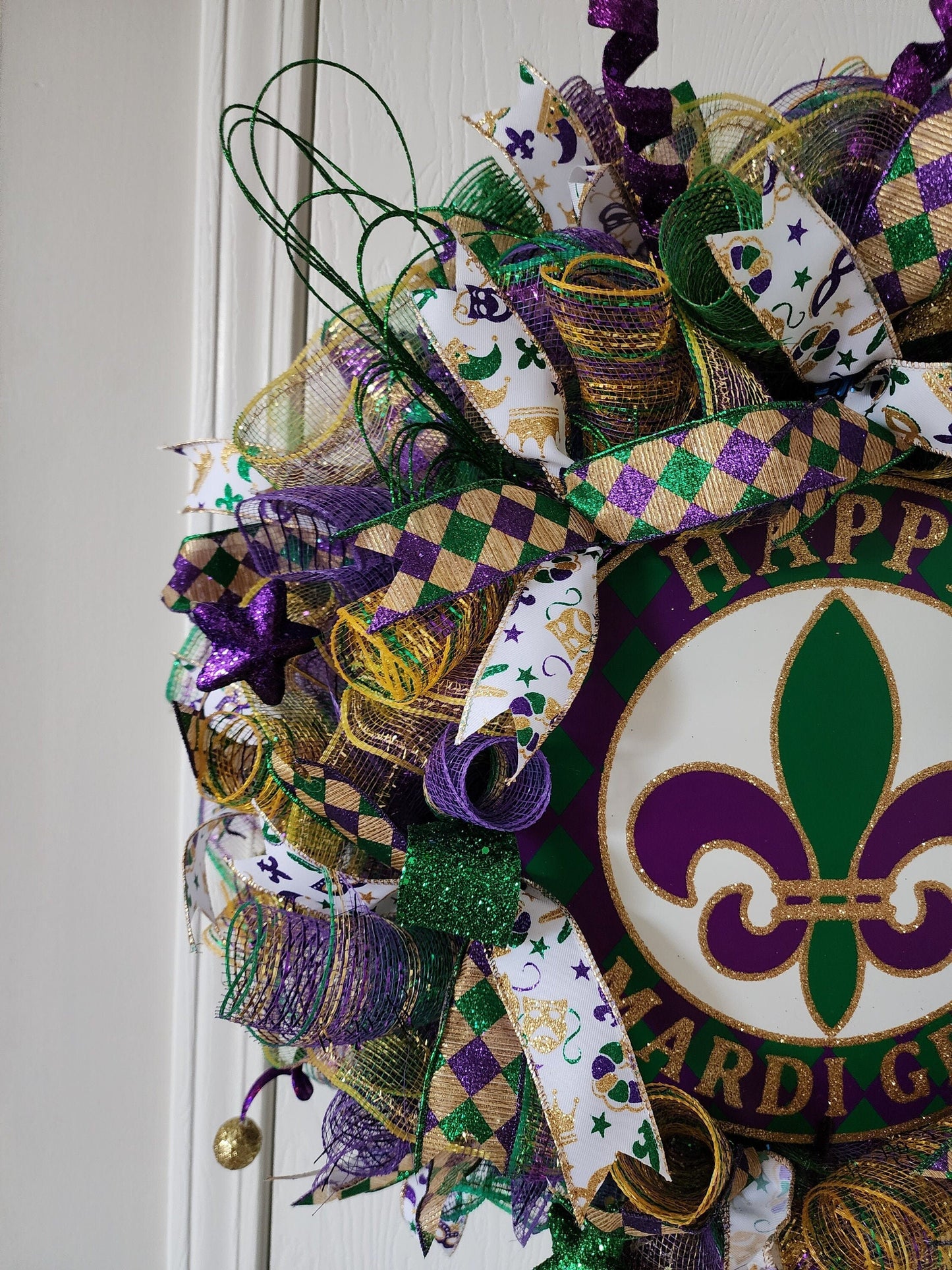 Mardi Gras Deco Mesh Wreath