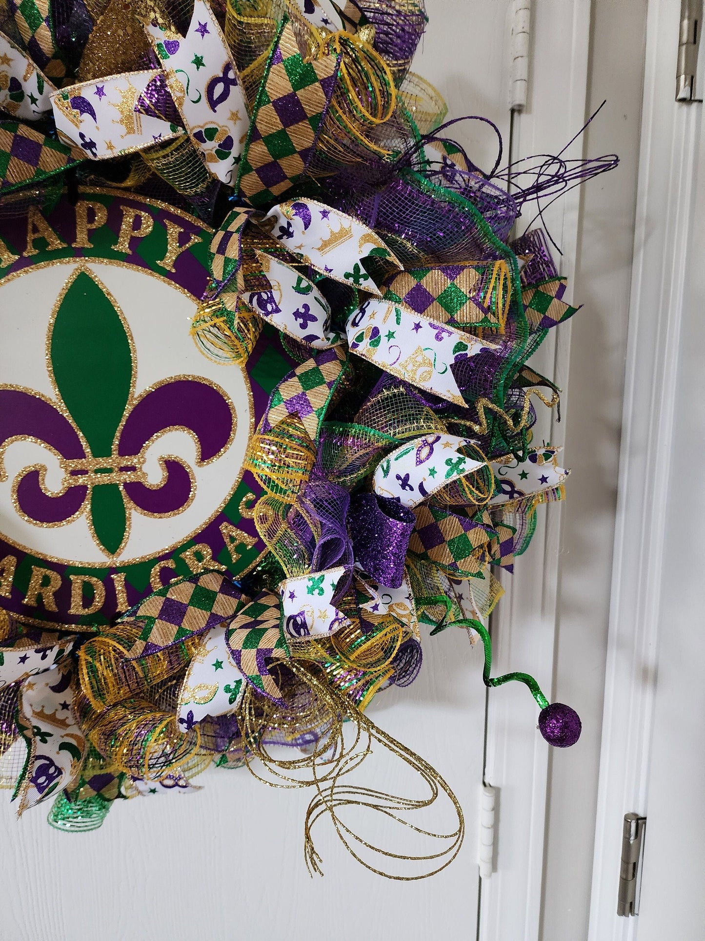 Mardi Gras Deco Mesh Wreath