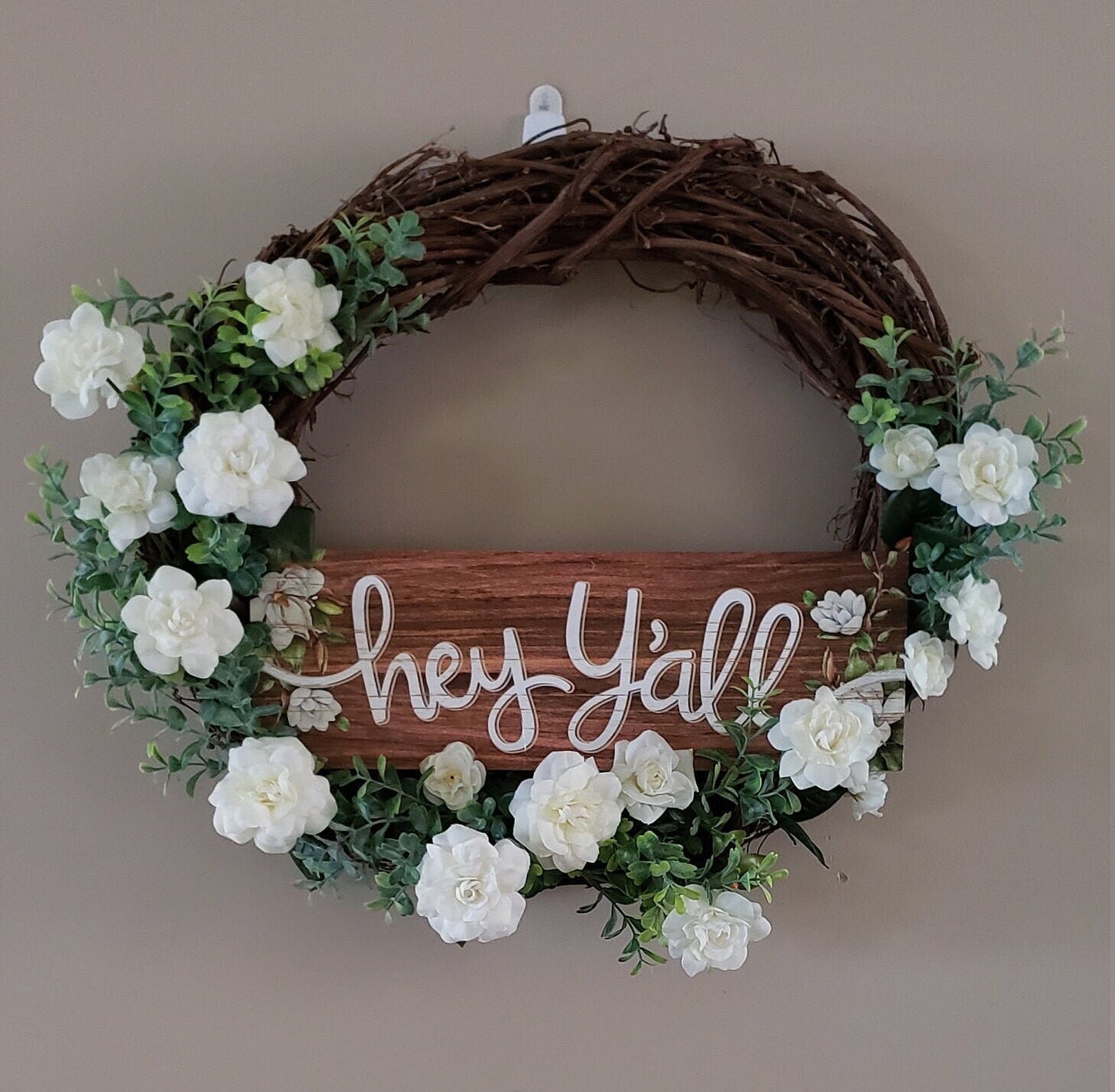 Hey Y'all Everyday Grapevine Wreath