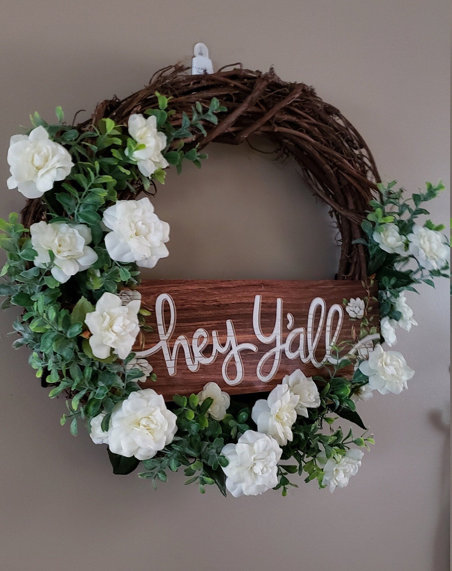 Hey Y'all Everyday Grapevine Wreath