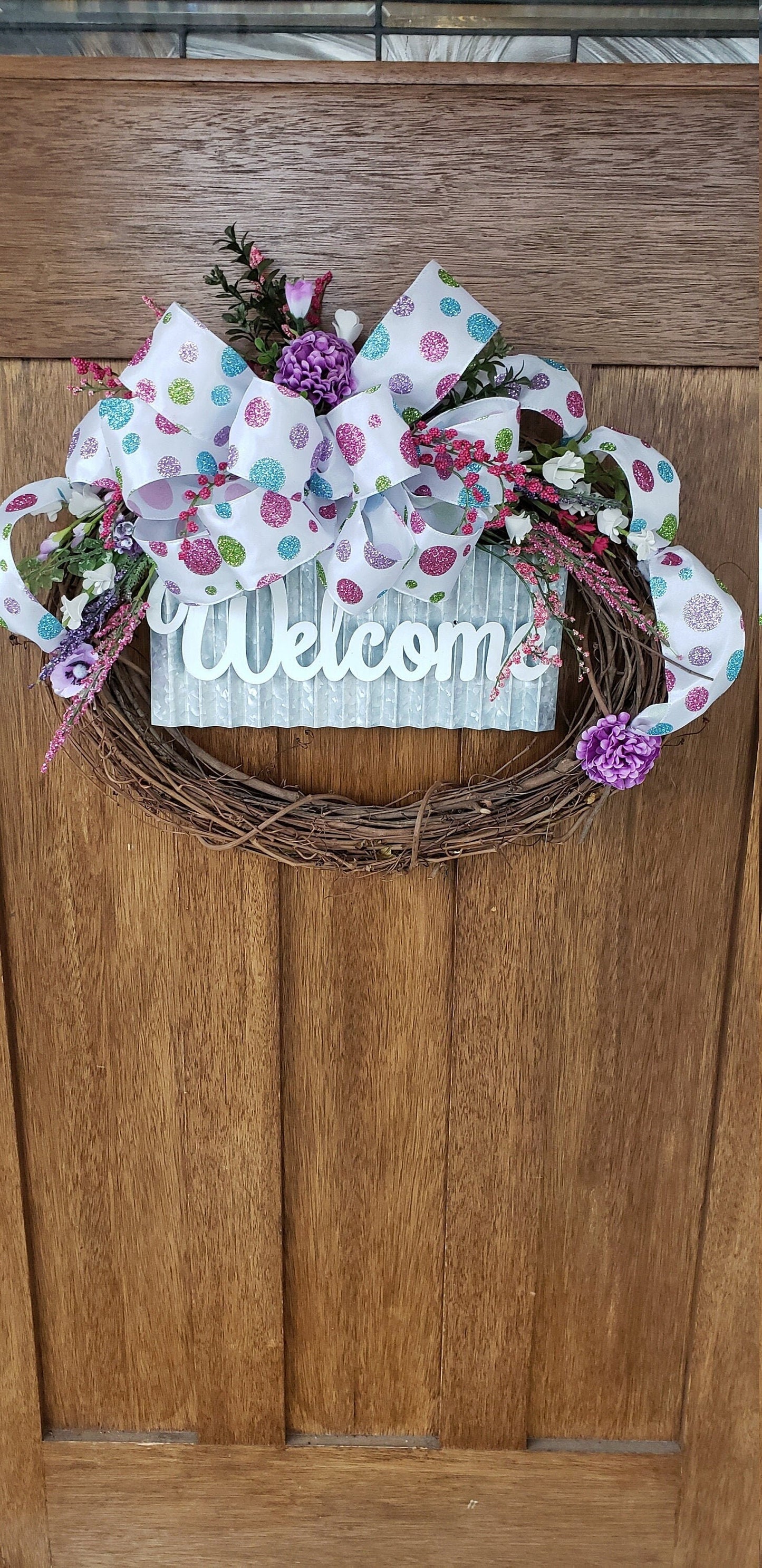 Spring Welcome Grapevine Wreath