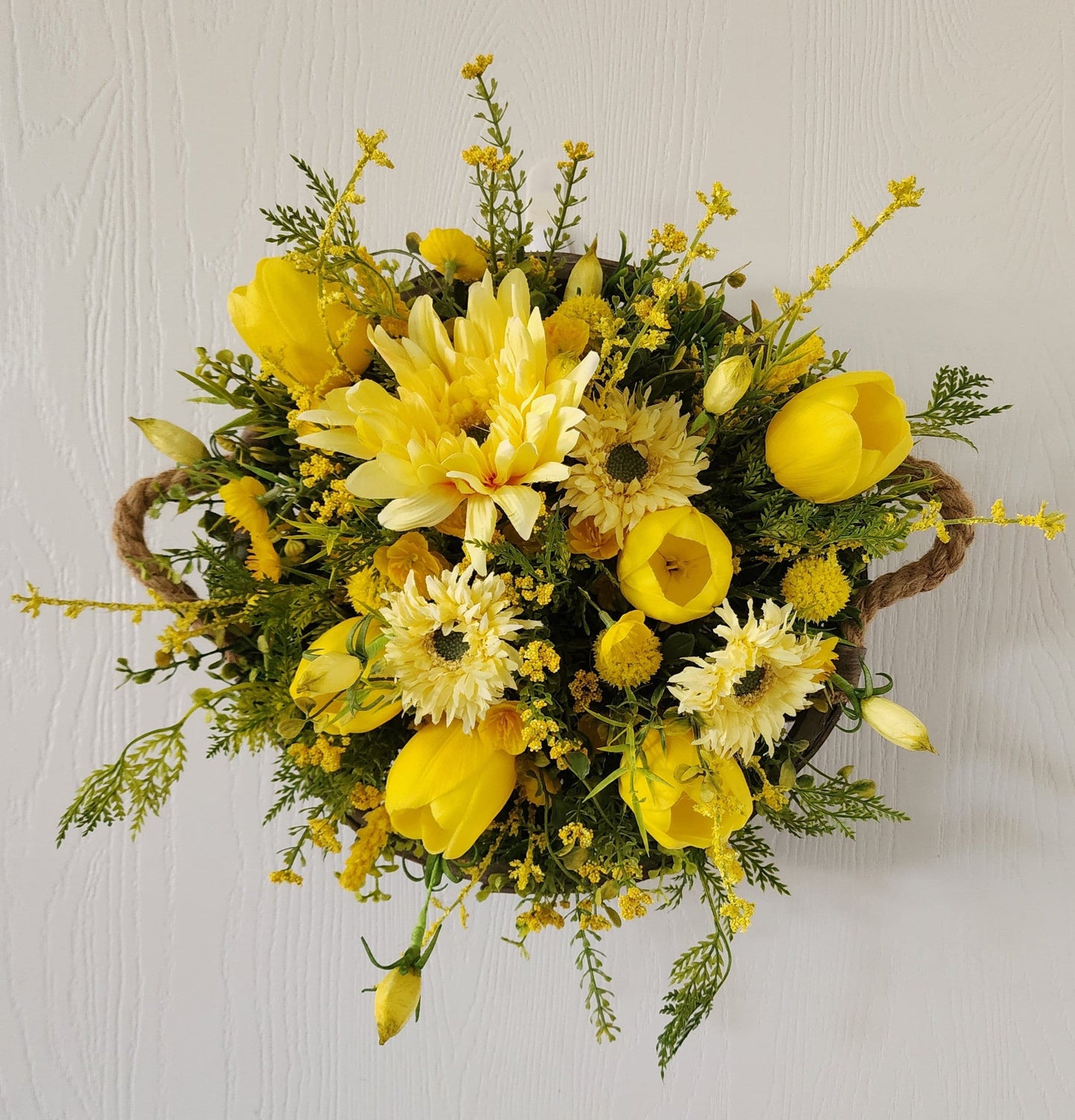 Summery Yellows Tobacco Wall Basket