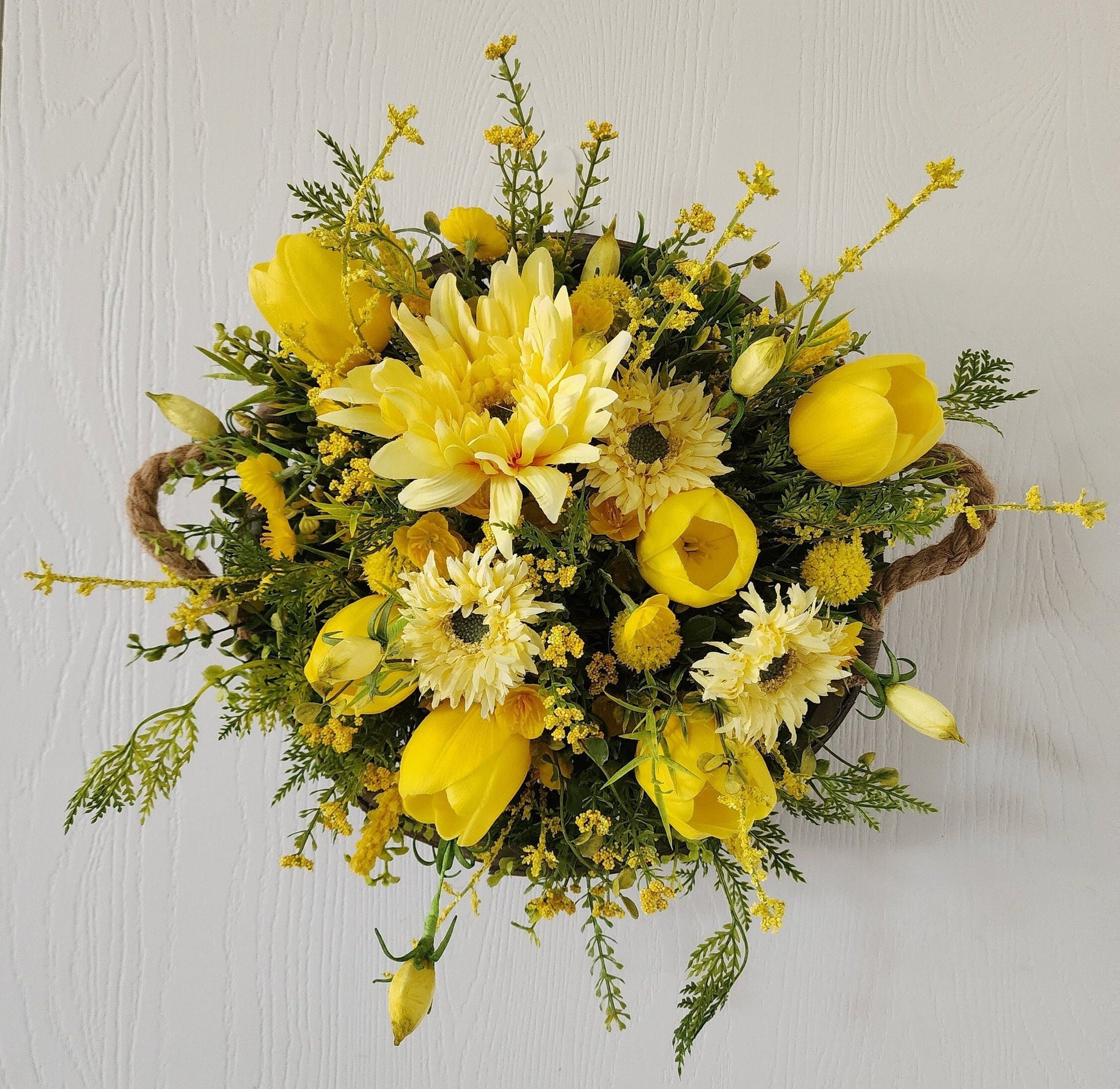 Summery Yellows Tobacco Wall Basket