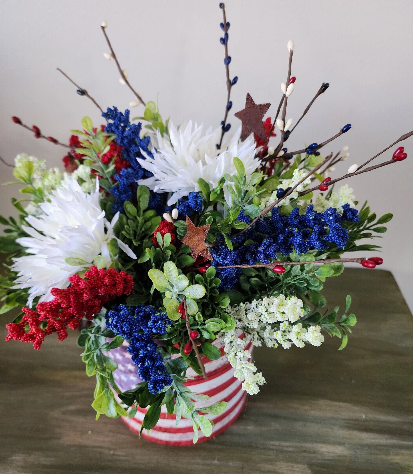 Small American Flag Container Centerpiece