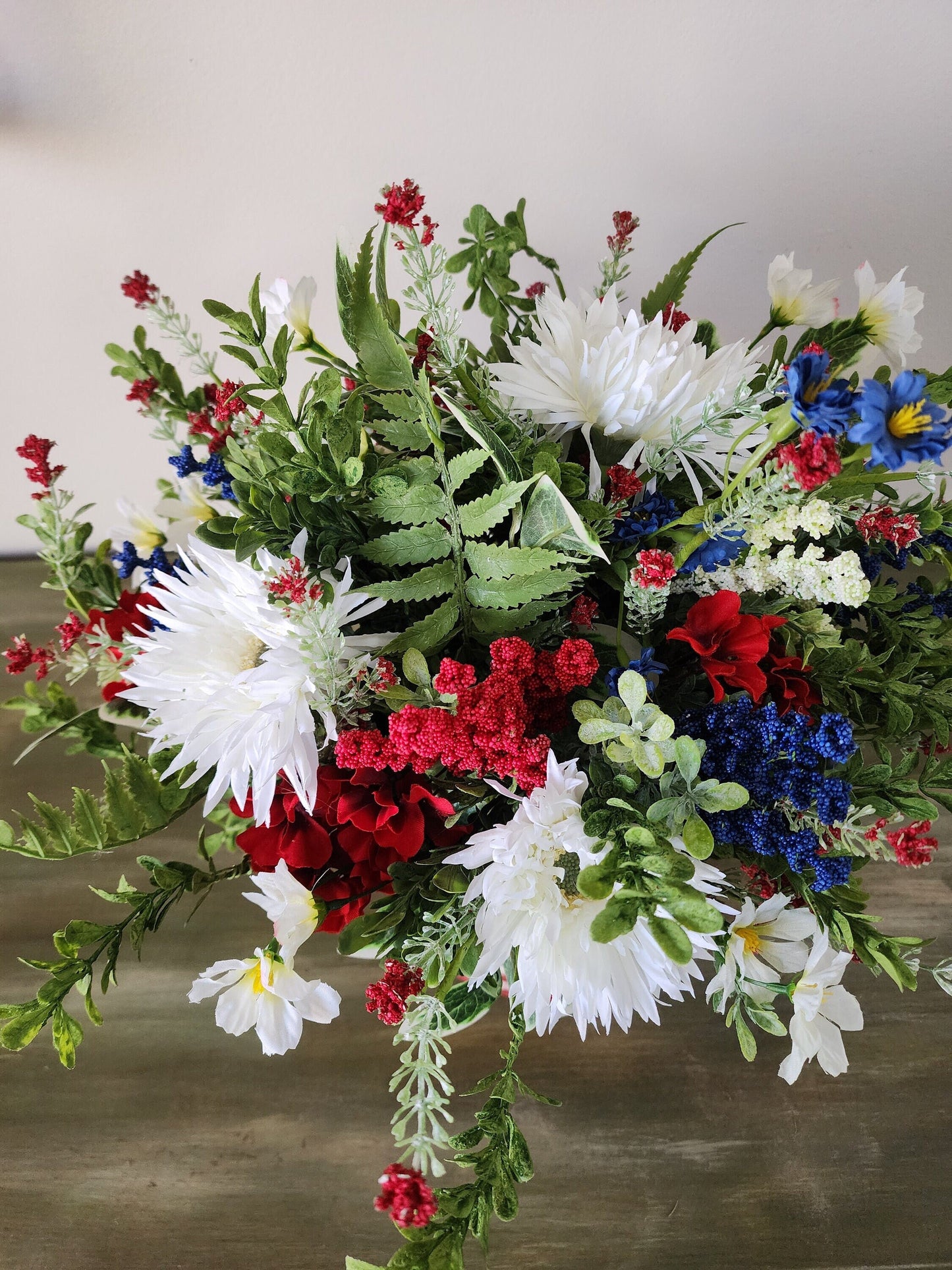 Large American Flag Container Centerpiece