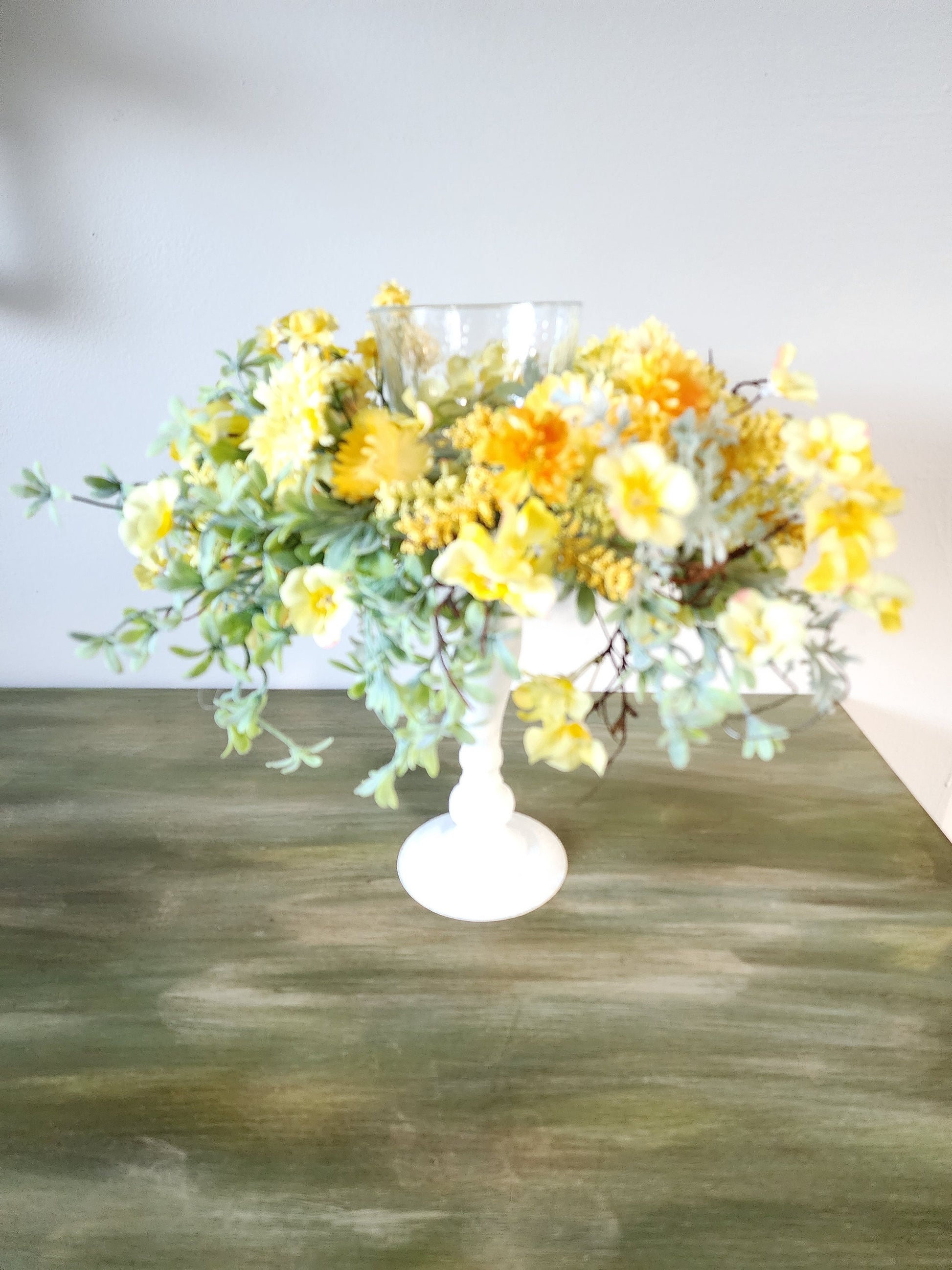 Floral Candleholder Centerpiece