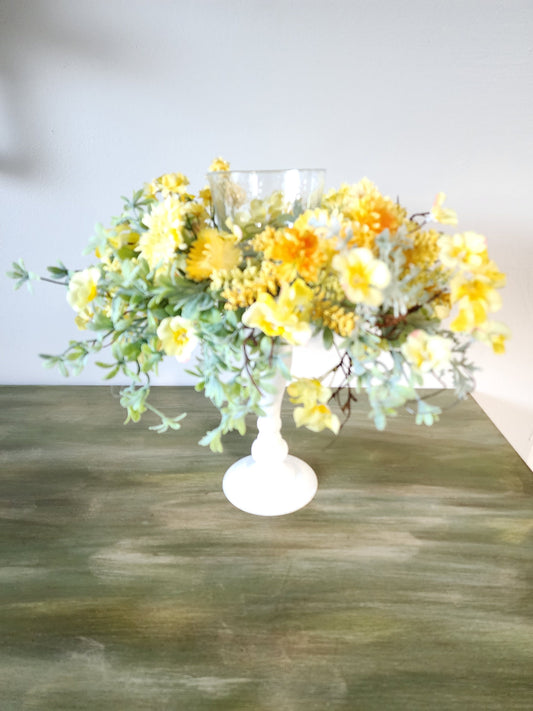 Floral Candleholder Centerpiece