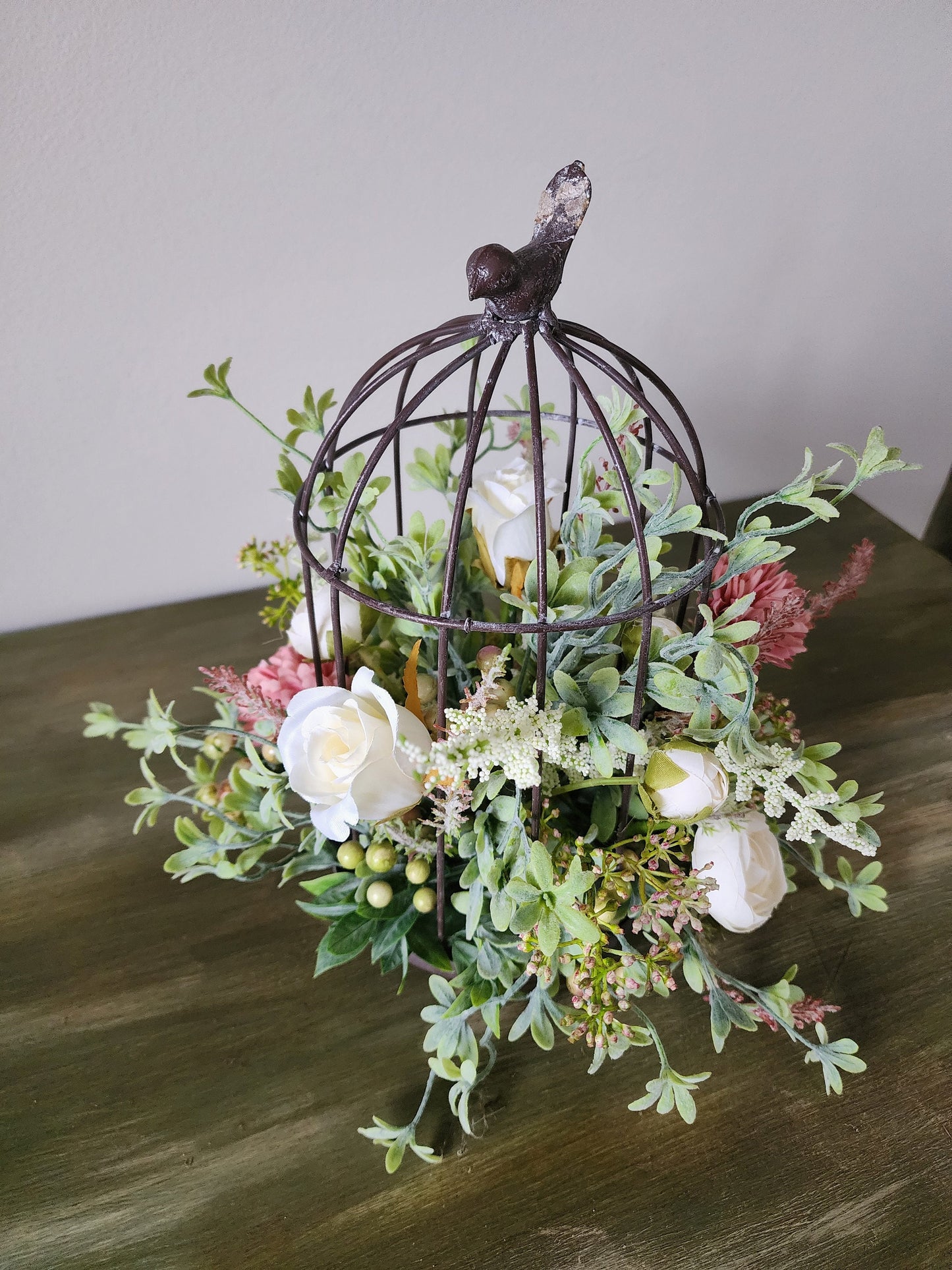 Antiqued Bird Cage Centerpiece