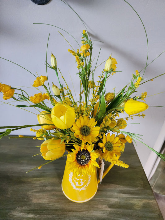 Honey Bee Rustic Pitcher Spring/Summer Arrangement