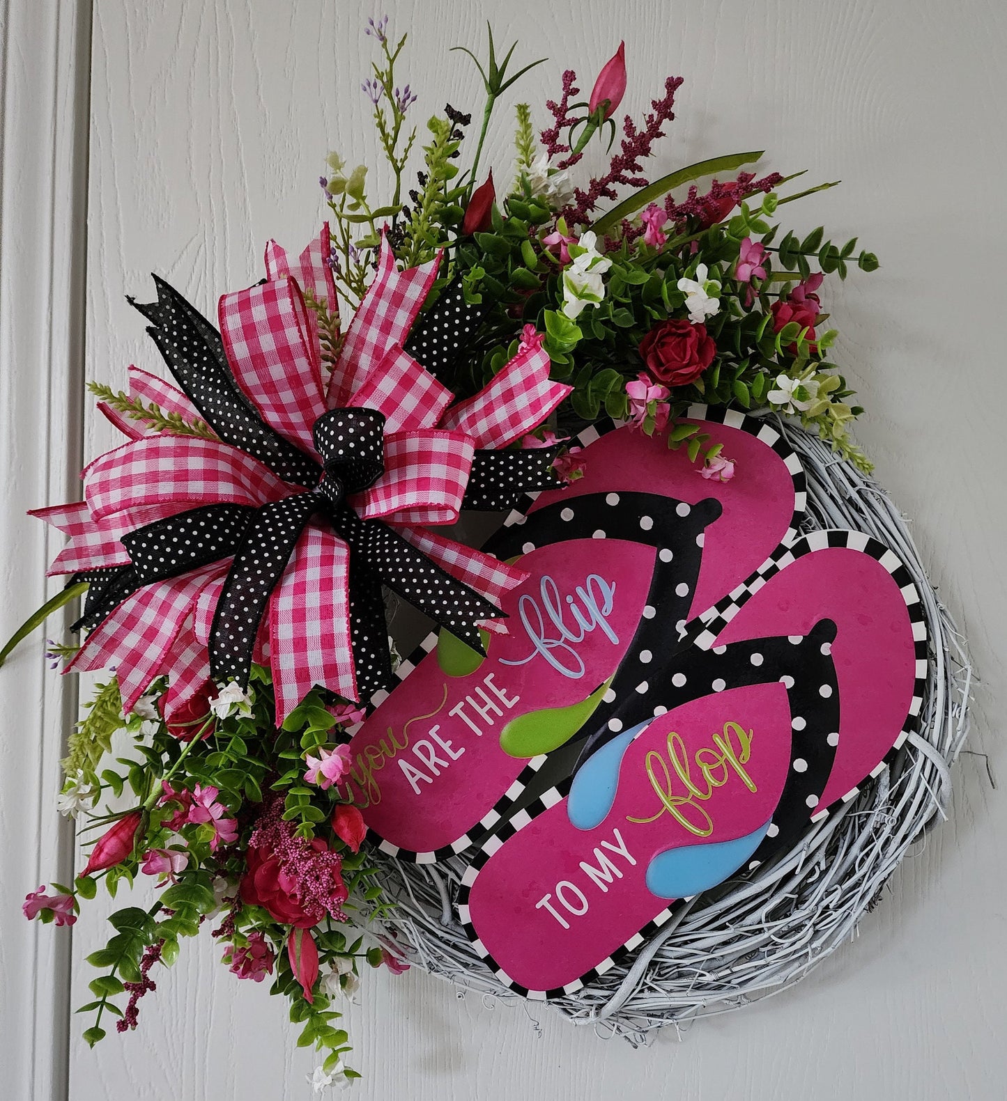 You are the flip to my flop Grapevine Wreath