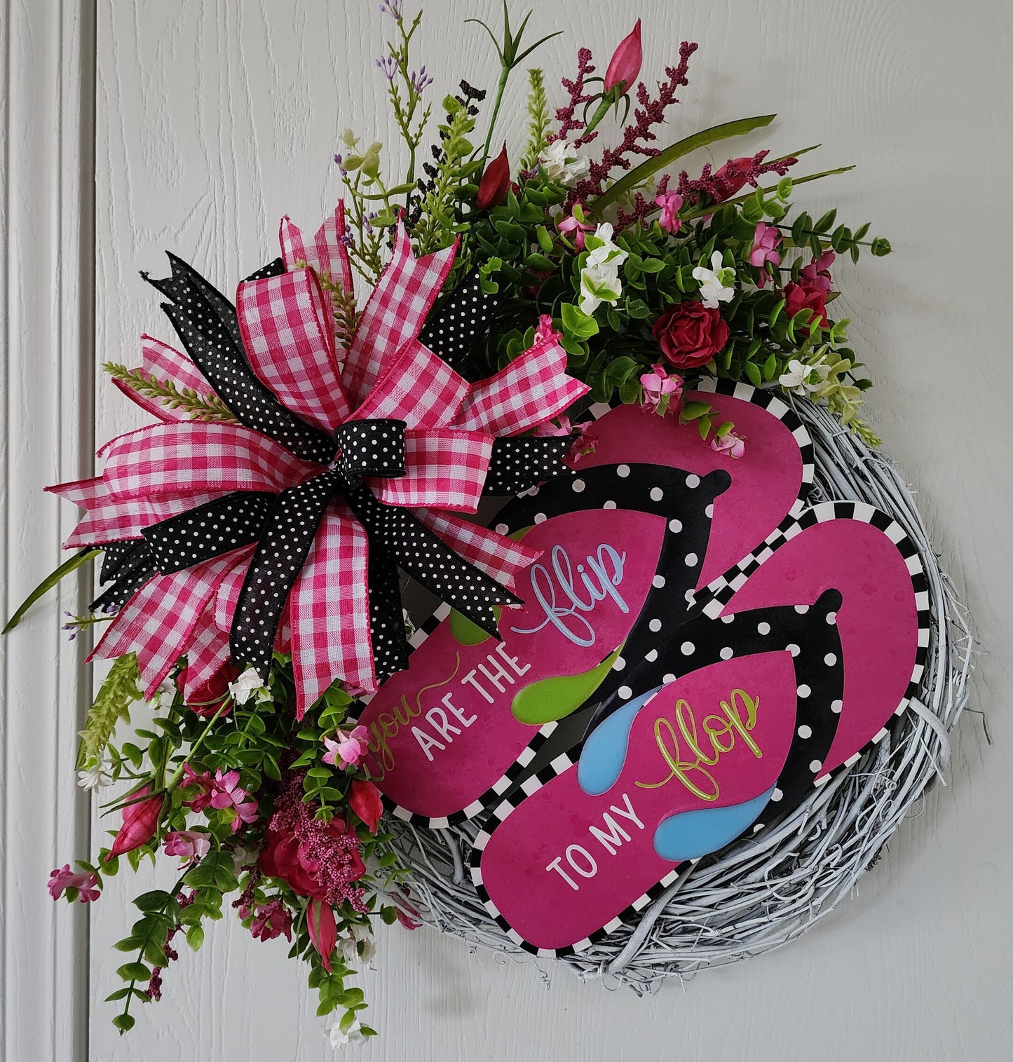 You are the flip to my flop Grapevine Wreath