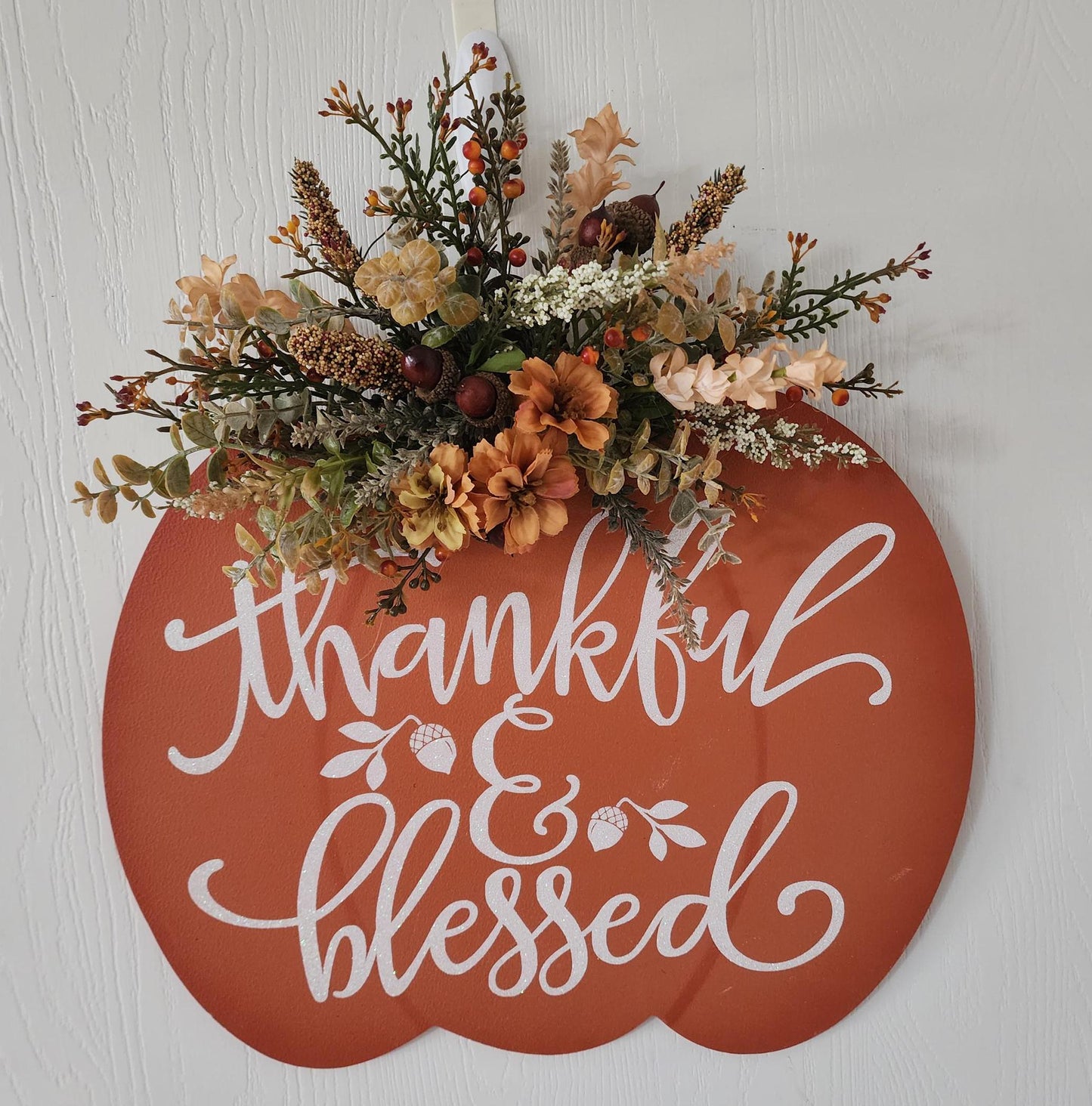 Thankful & Blessed Pumpkin Wall/Door Hanging