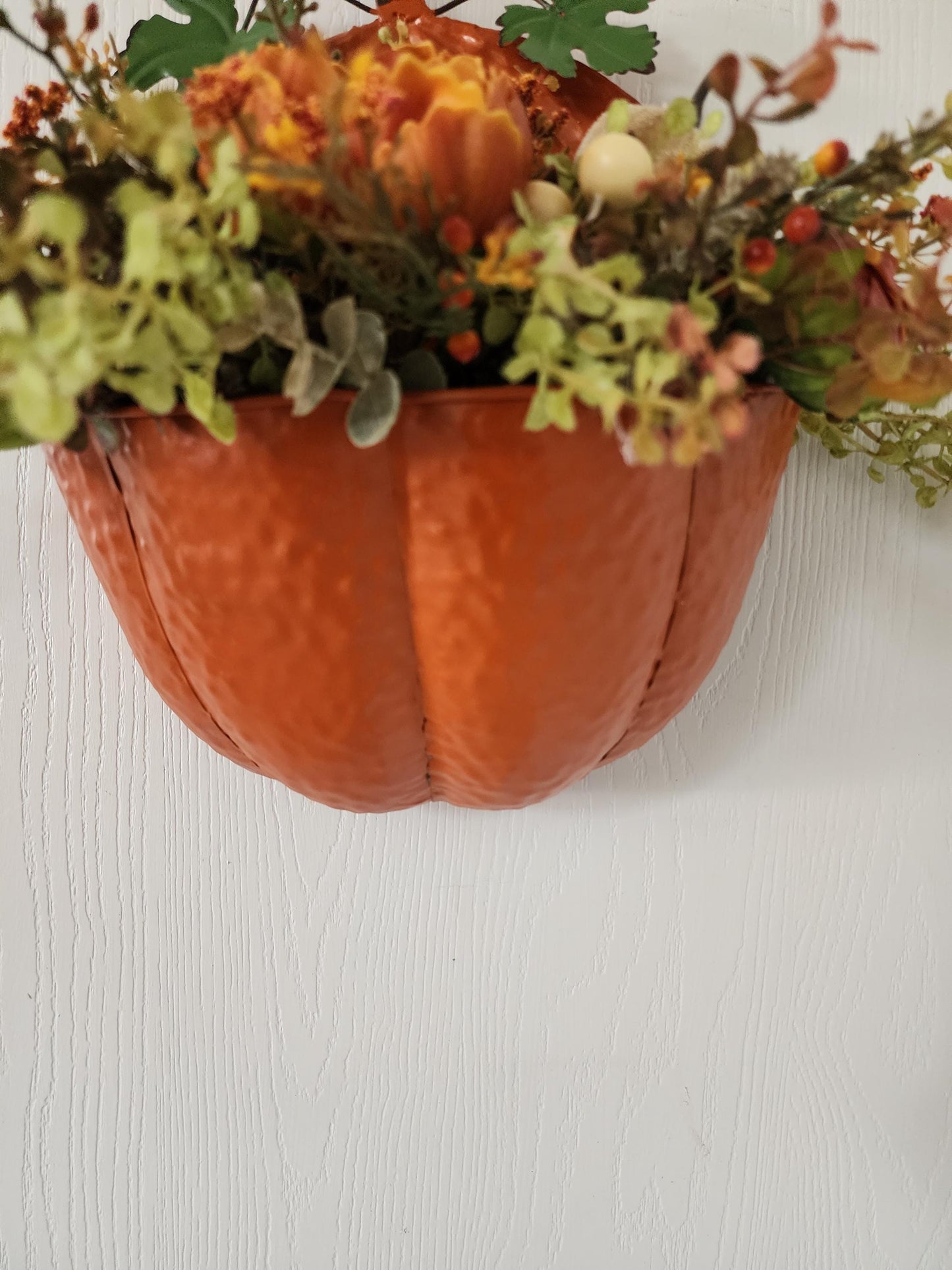 Metal Pumpkin Wall Basket