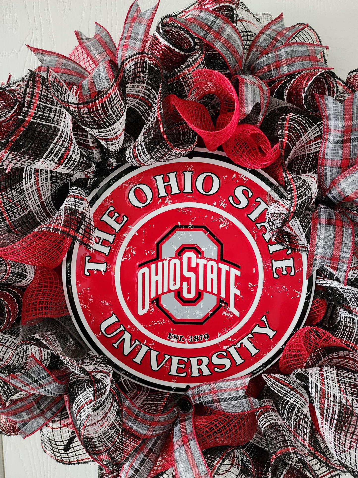 Ohio State Mesh Wreath