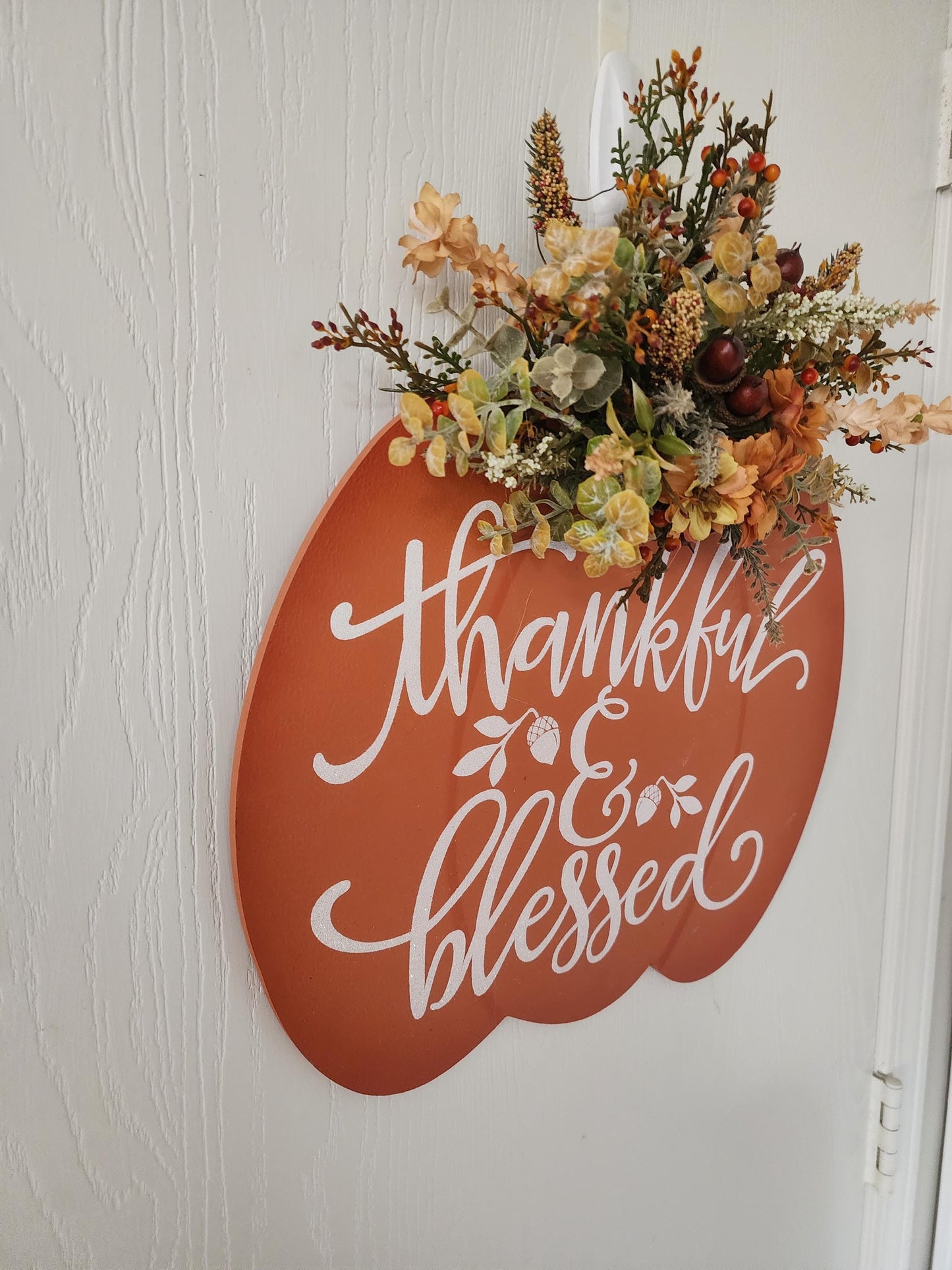 Thankful & Blessed Pumpkin Wall/Door Hanging