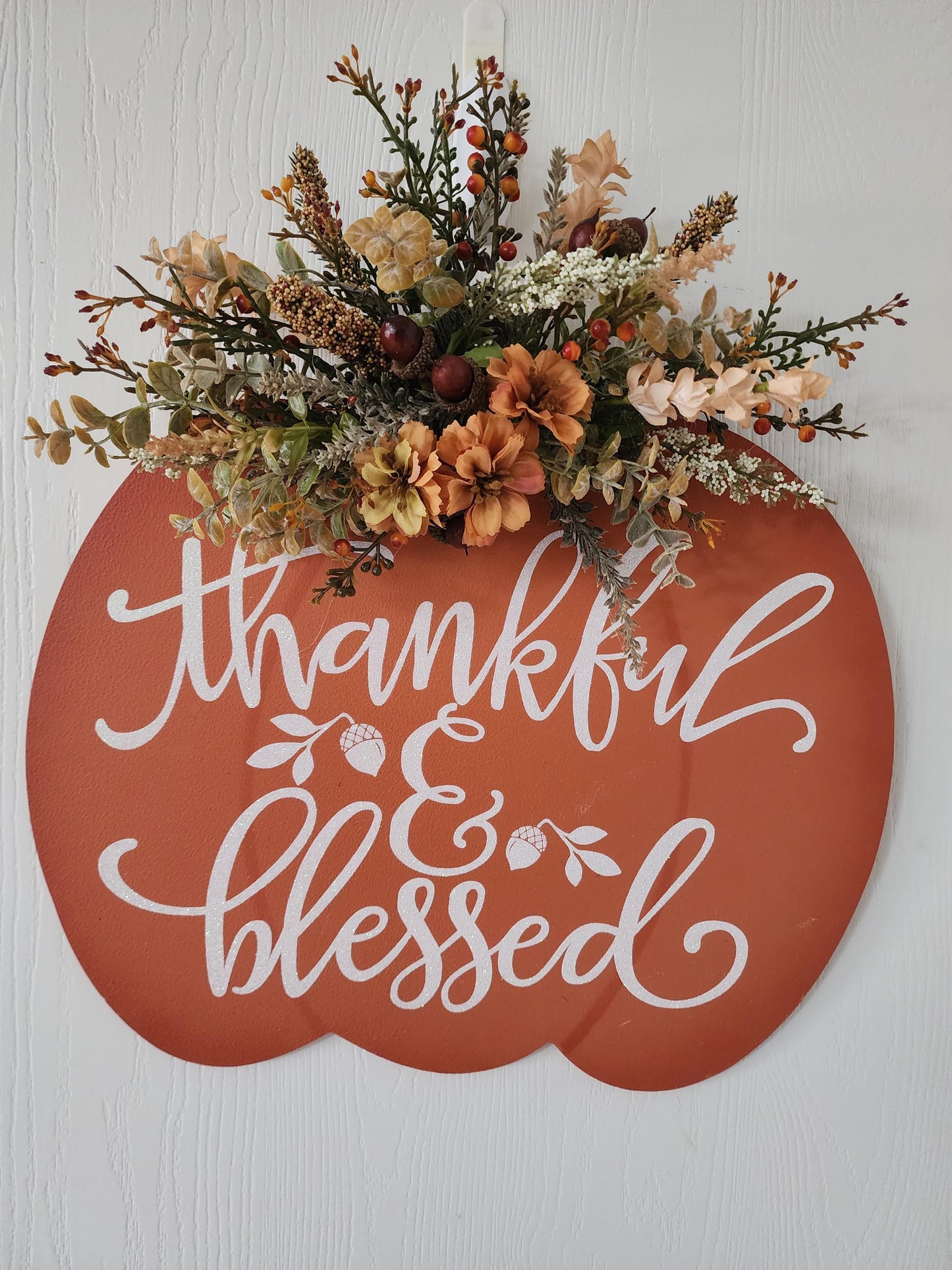 Thankful & Blessed Pumpkin Wall/Door Hanging