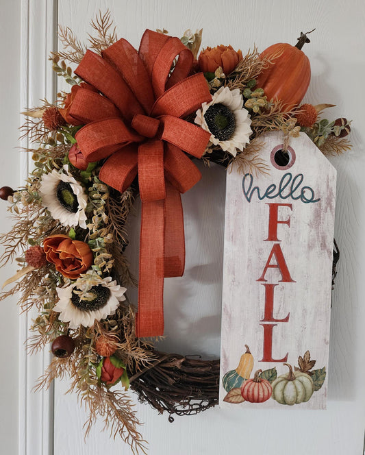 Hello Fall Grapevine Wreath