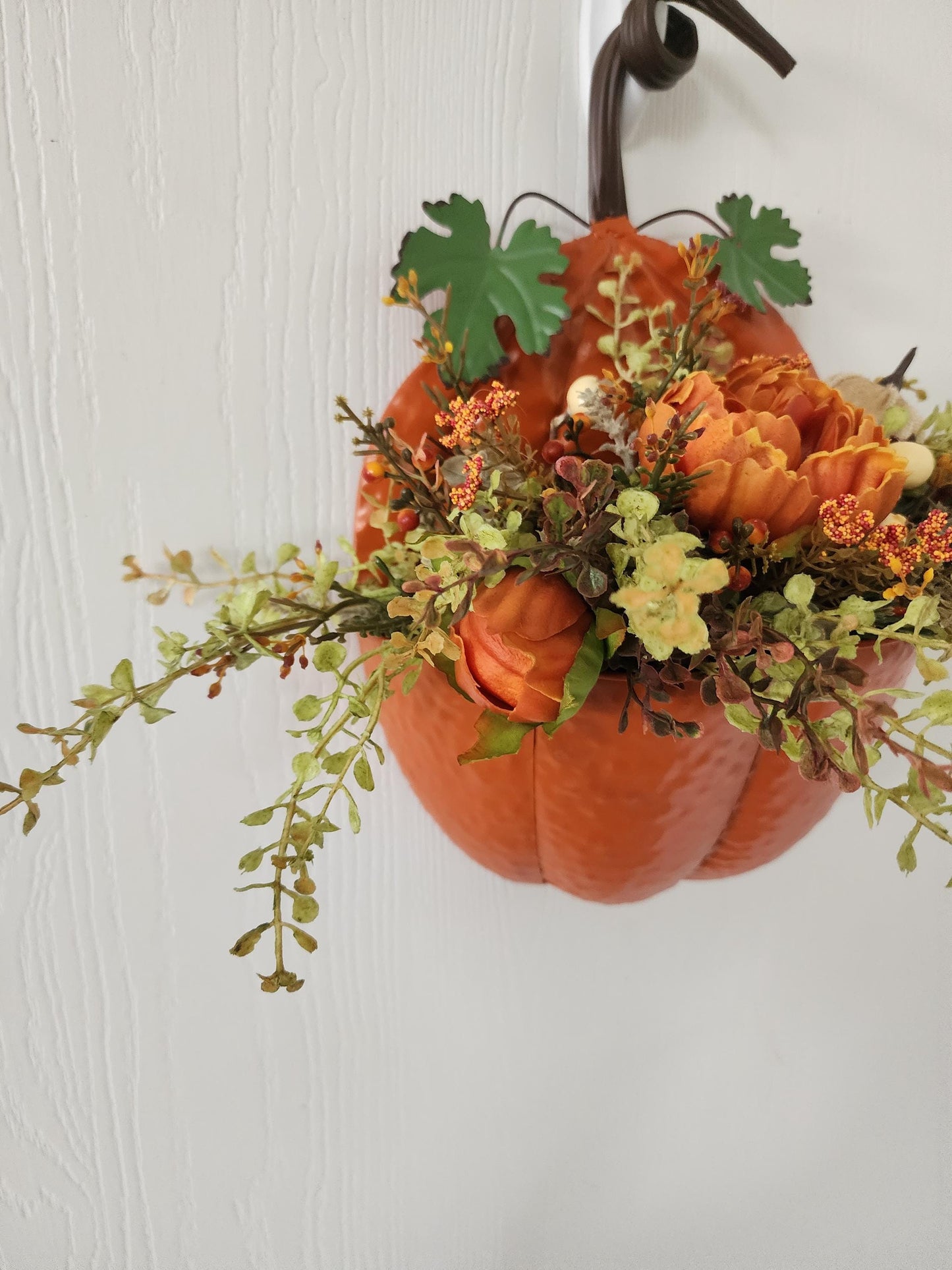 Metal Pumpkin Wall Basket