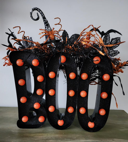 Lighted BOO Halloween Arrangement