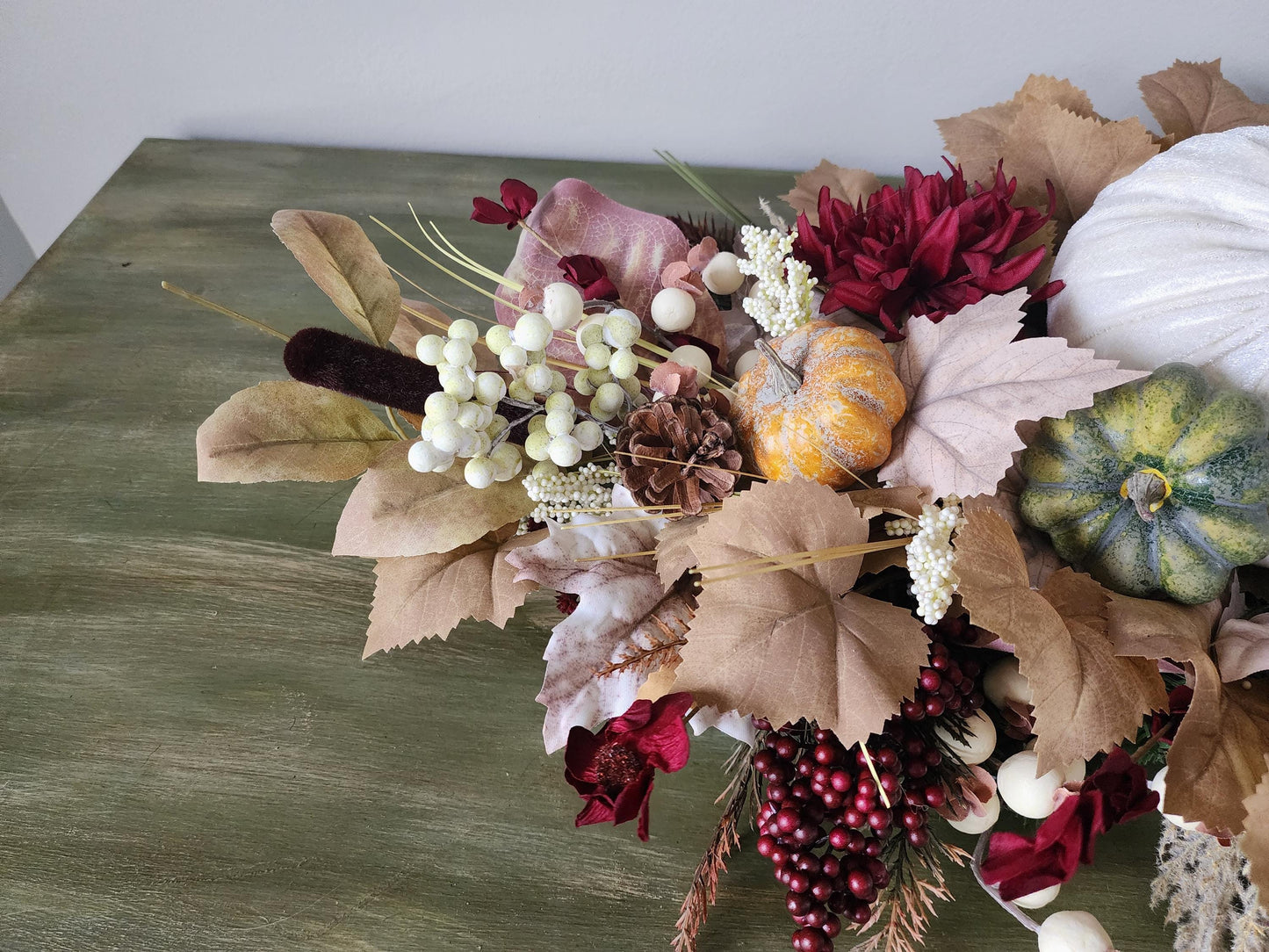 Ivory Pumpkin Fall Centerpiece