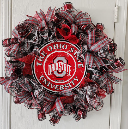 Ohio State Mesh Wreath