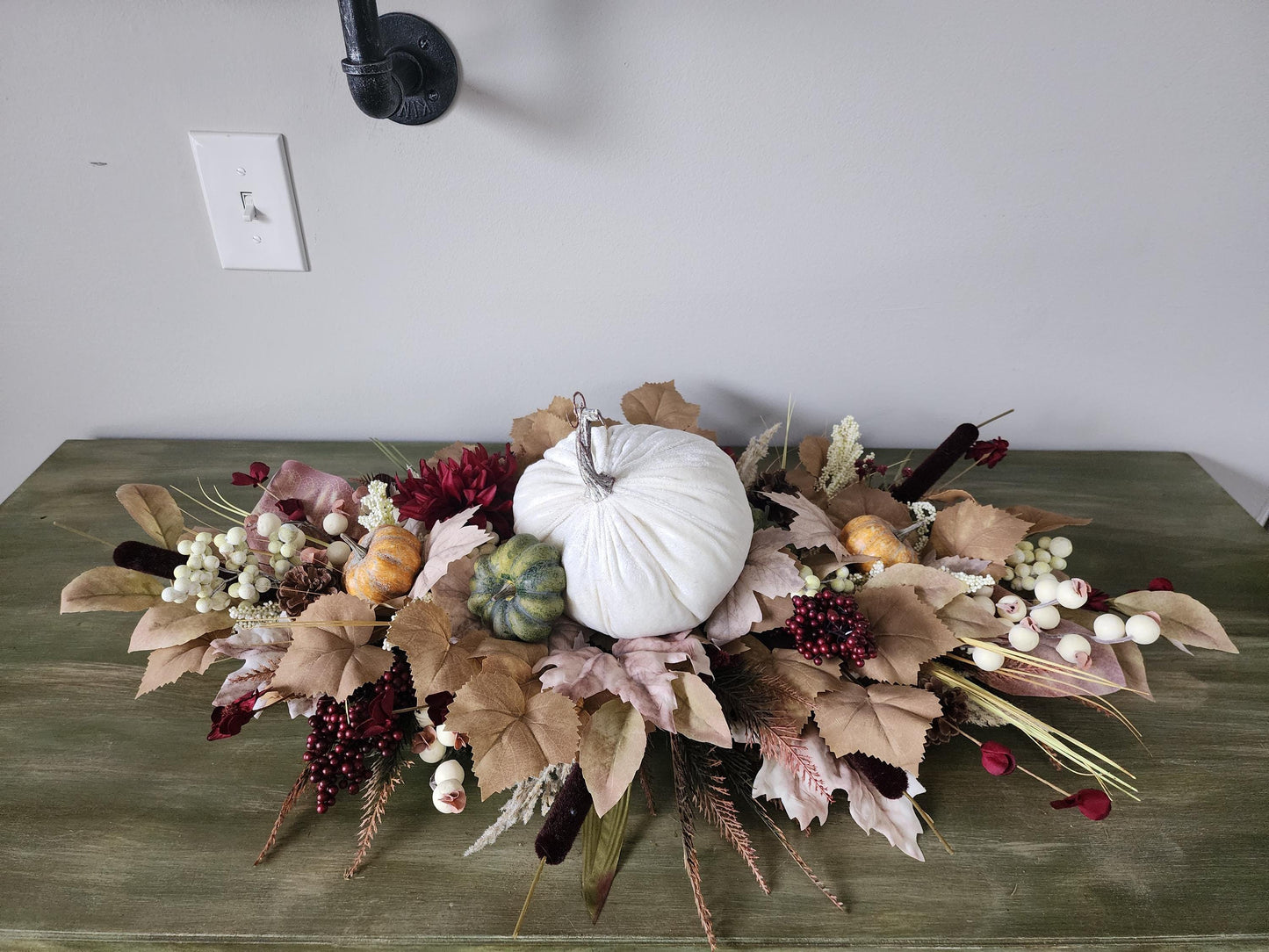 Ivory Pumpkin Fall Centerpiece