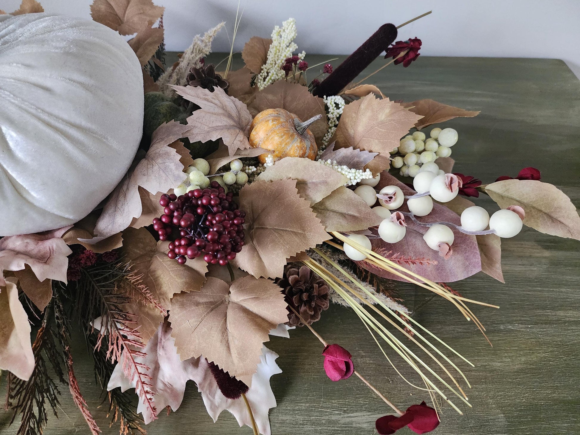 Ivory Pumpkin Fall Centerpiece