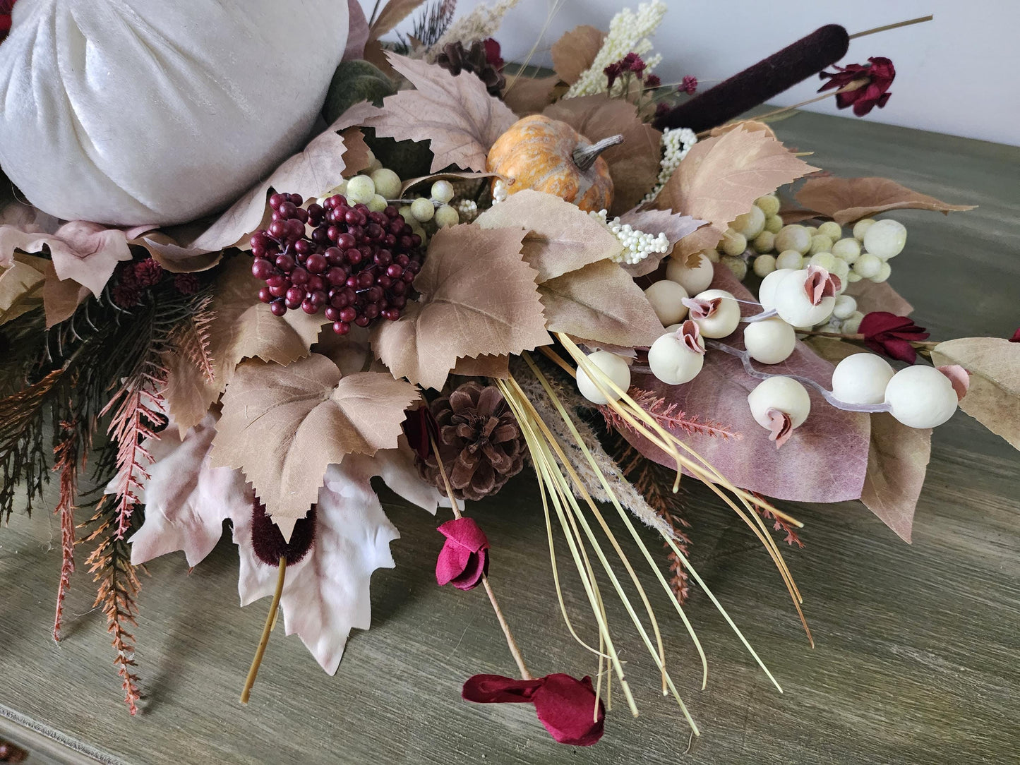 Ivory Pumpkin Fall Centerpiece