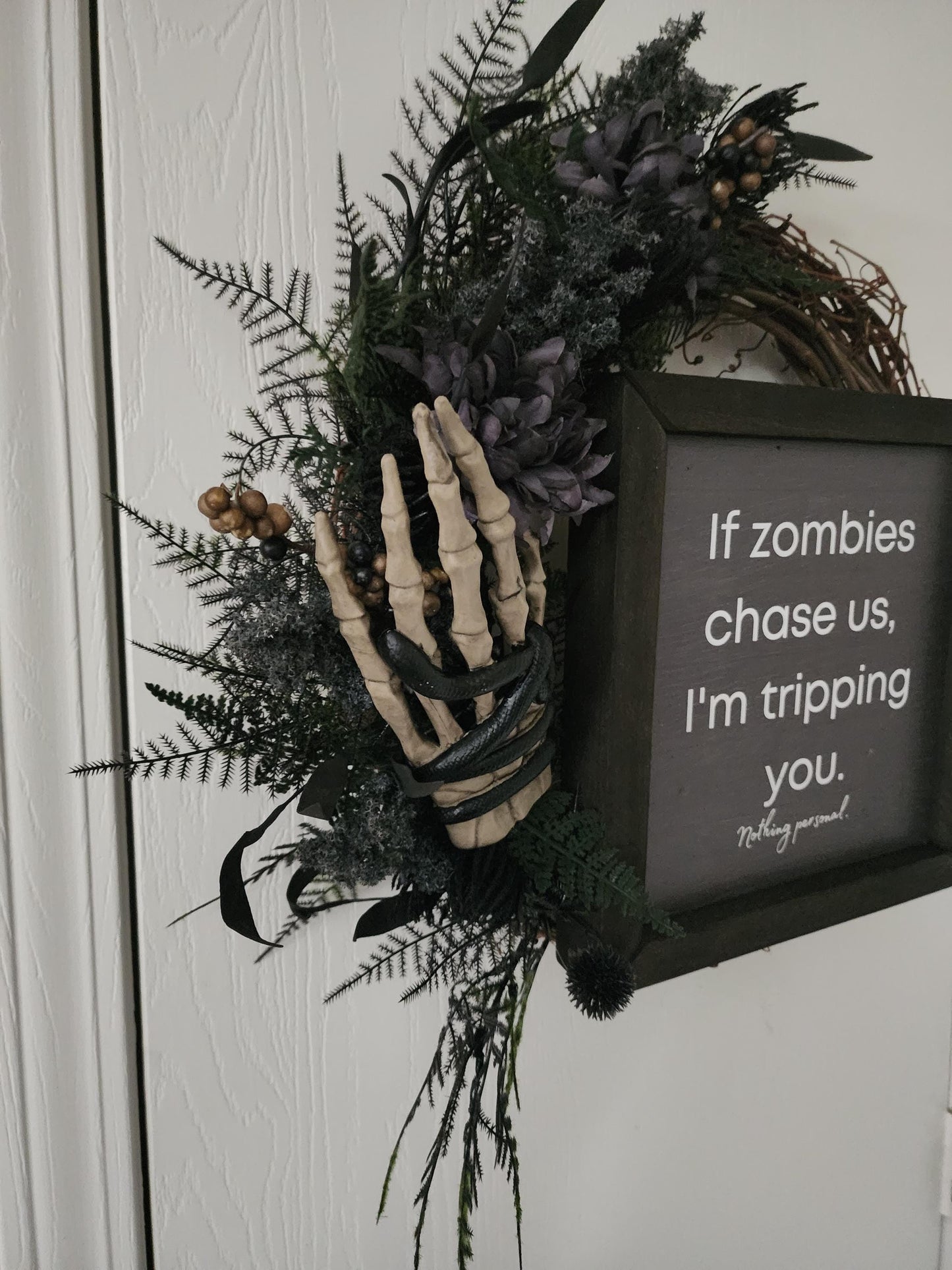 Fun Zombie Warning Wreath