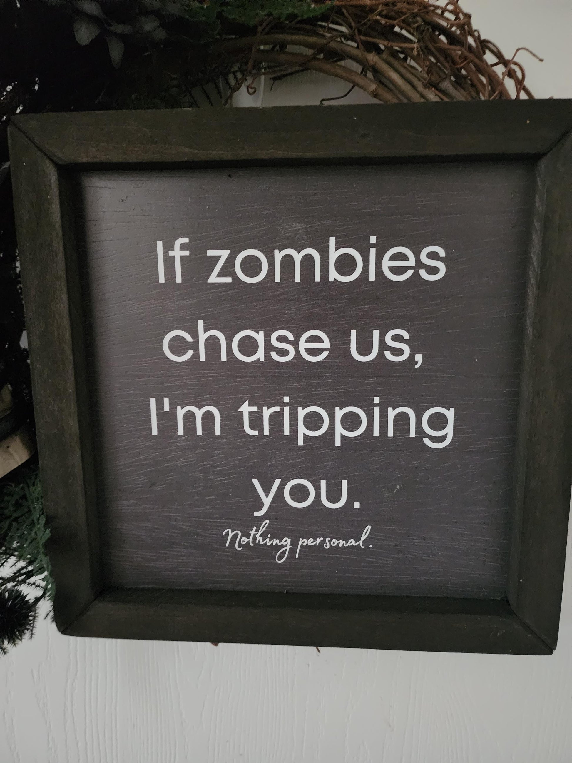 Fun Zombie Warning Wreath