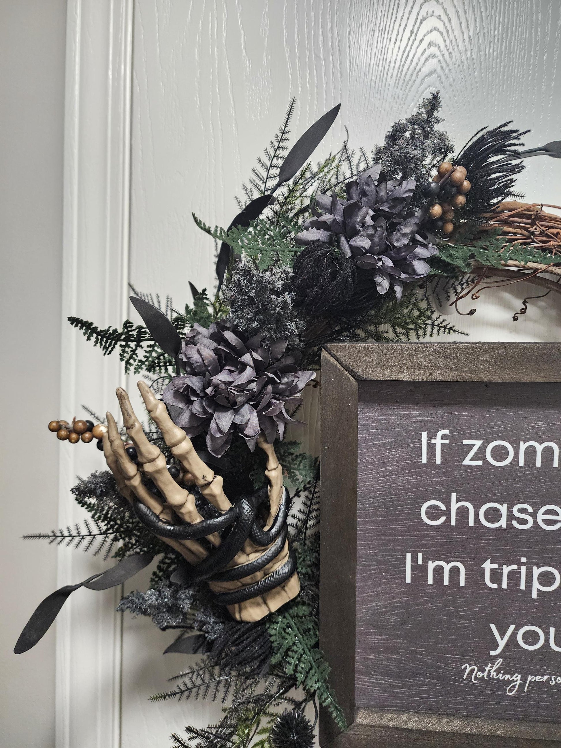 Fun Zombie Warning Wreath